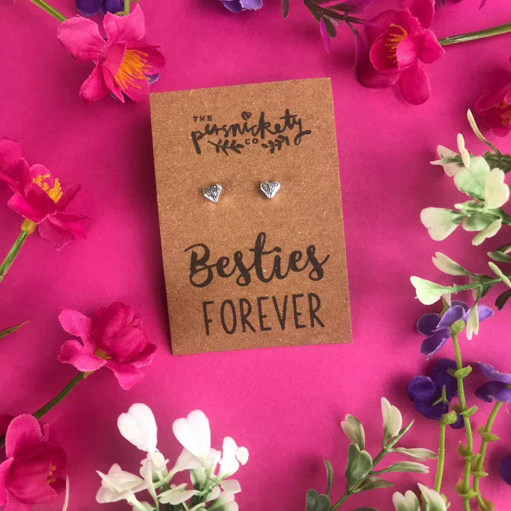 Besties Forever - Heart Earrings- Silver/Gold/Rose Gold