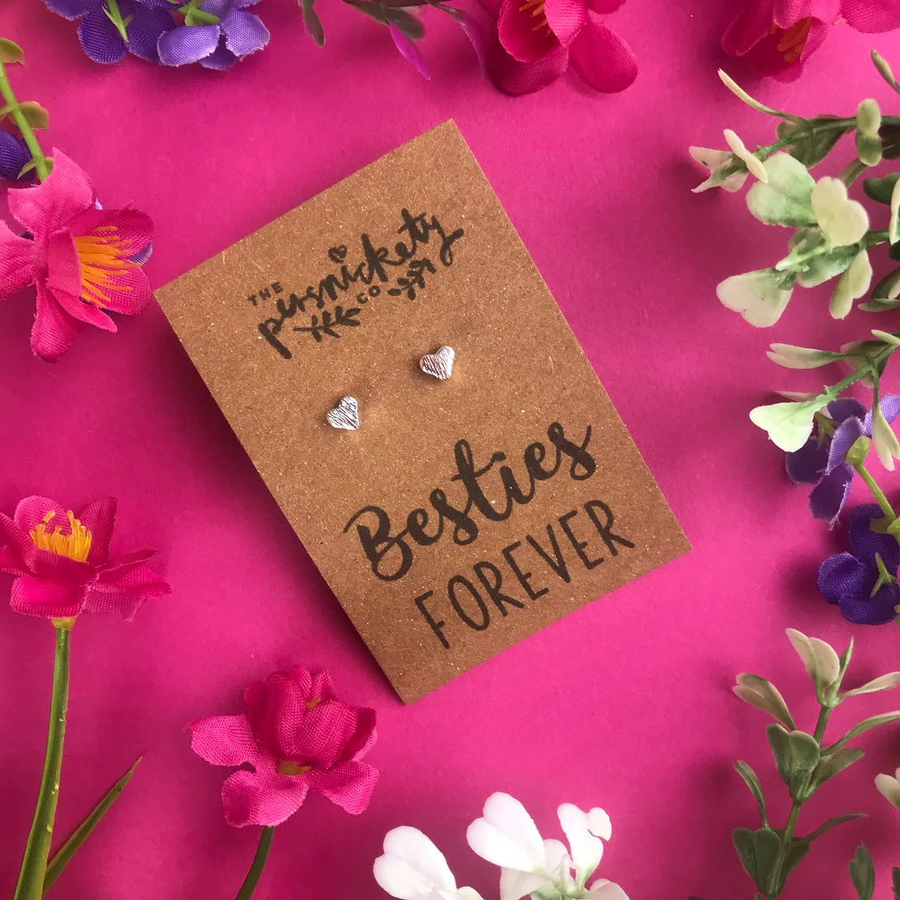 Besties Forever - Heart Earrings- Silver/Gold/Rose Gold - Image 3