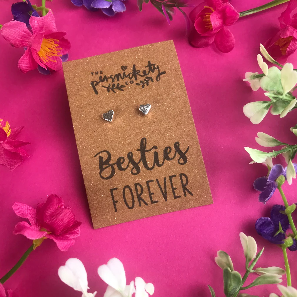 Besties Forever - Heart Earrings- Silver/Gold/Rose Gold - Image 4