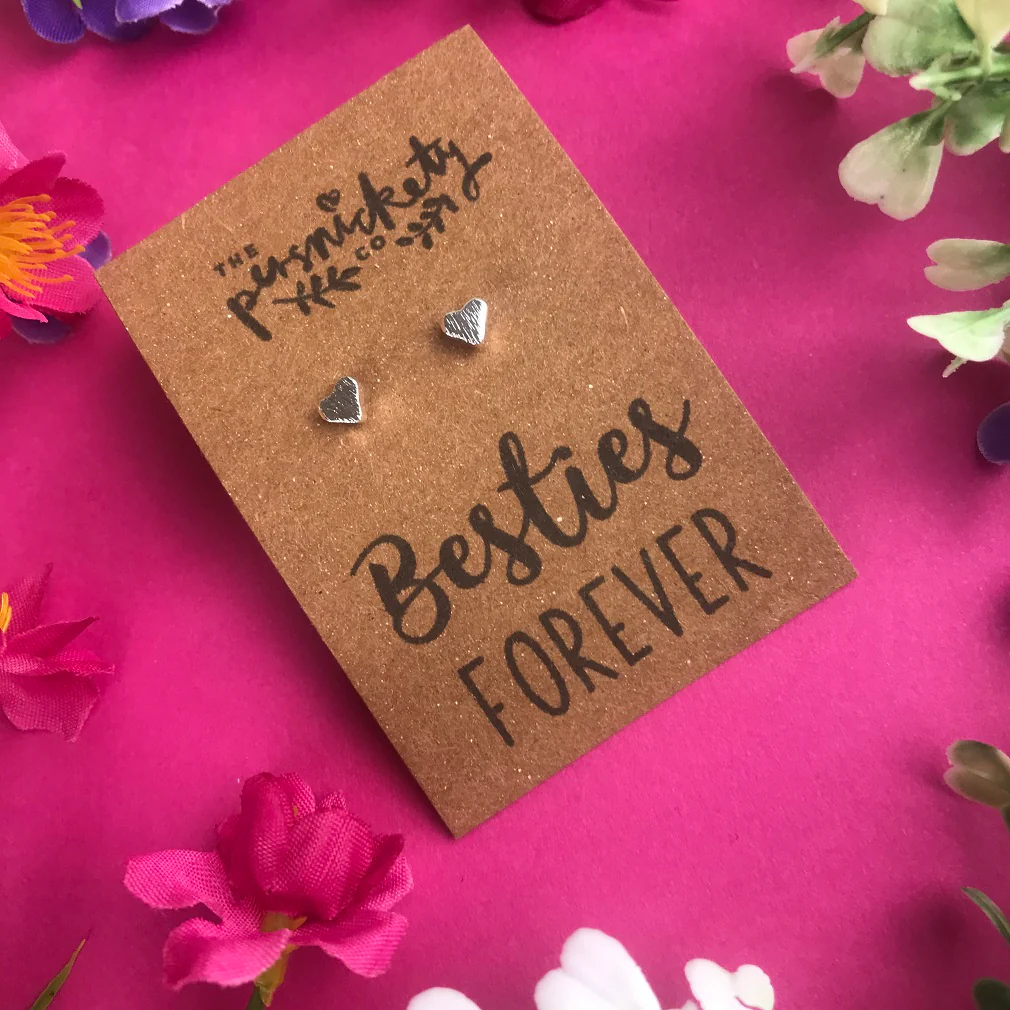 Besties Forever - Heart Earrings- Silver/Gold/Rose Gold - Image 5