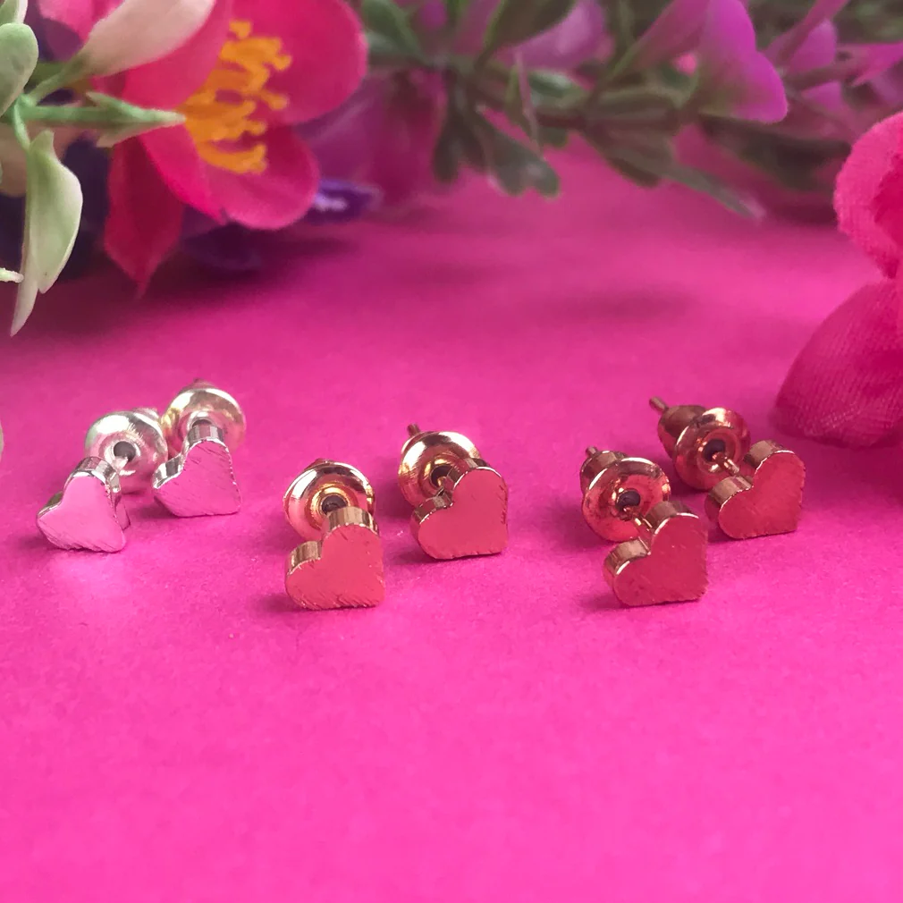 Besties Forever - Heart Earrings- Silver/Gold/Rose Gold - Image 6