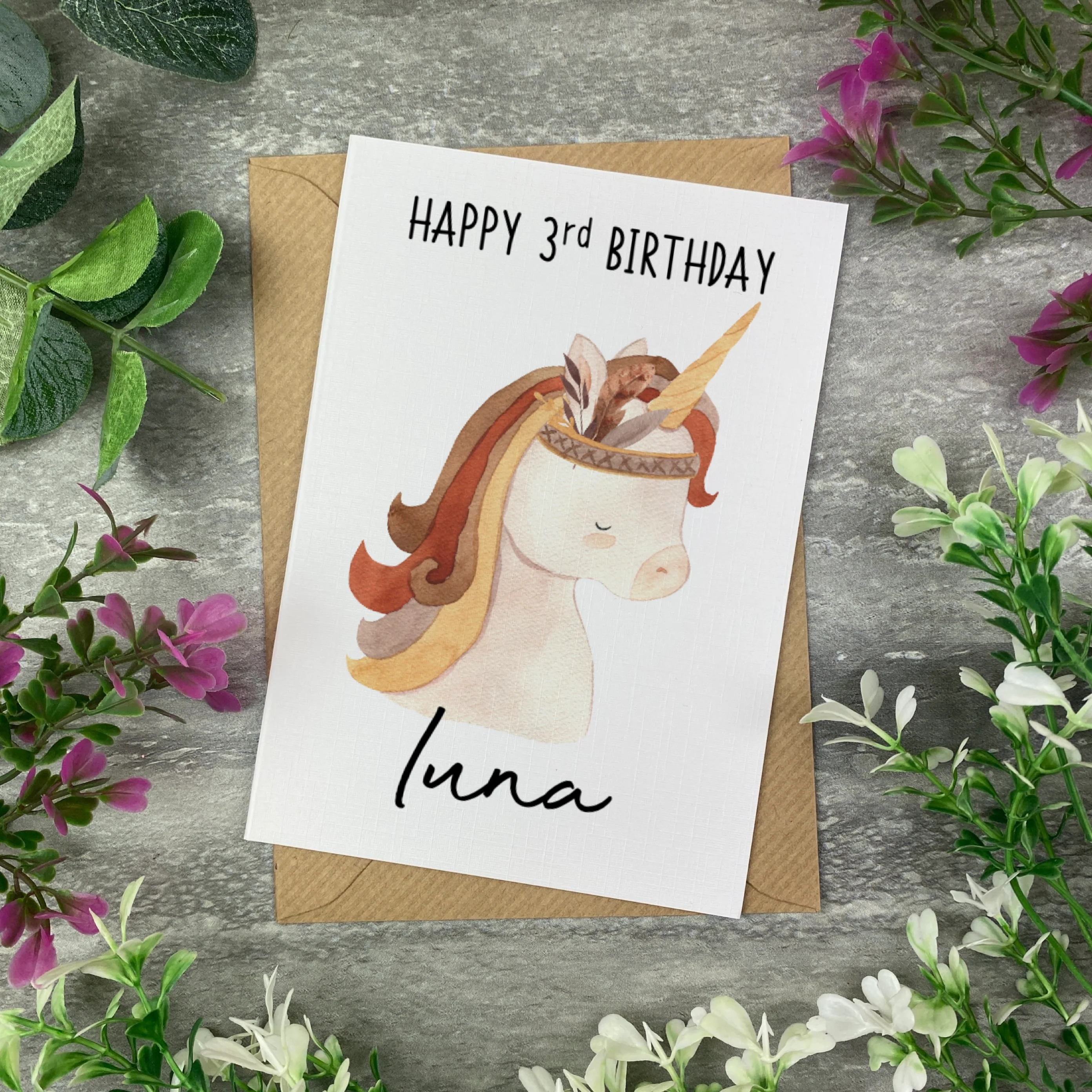 Boho Unicorn Birthday Card - Image 6