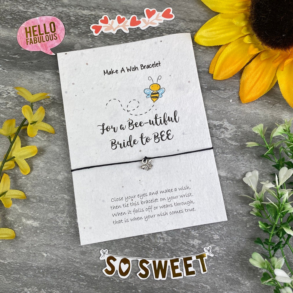 Bride To Bee Wish Bracelet On Plantable Seed Card - Image 8