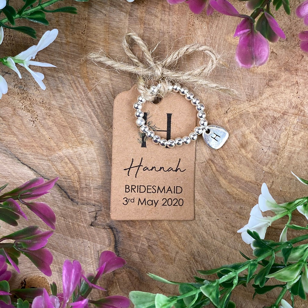 Cute Bridesmaid Beaded Ring With Initial - Image 10