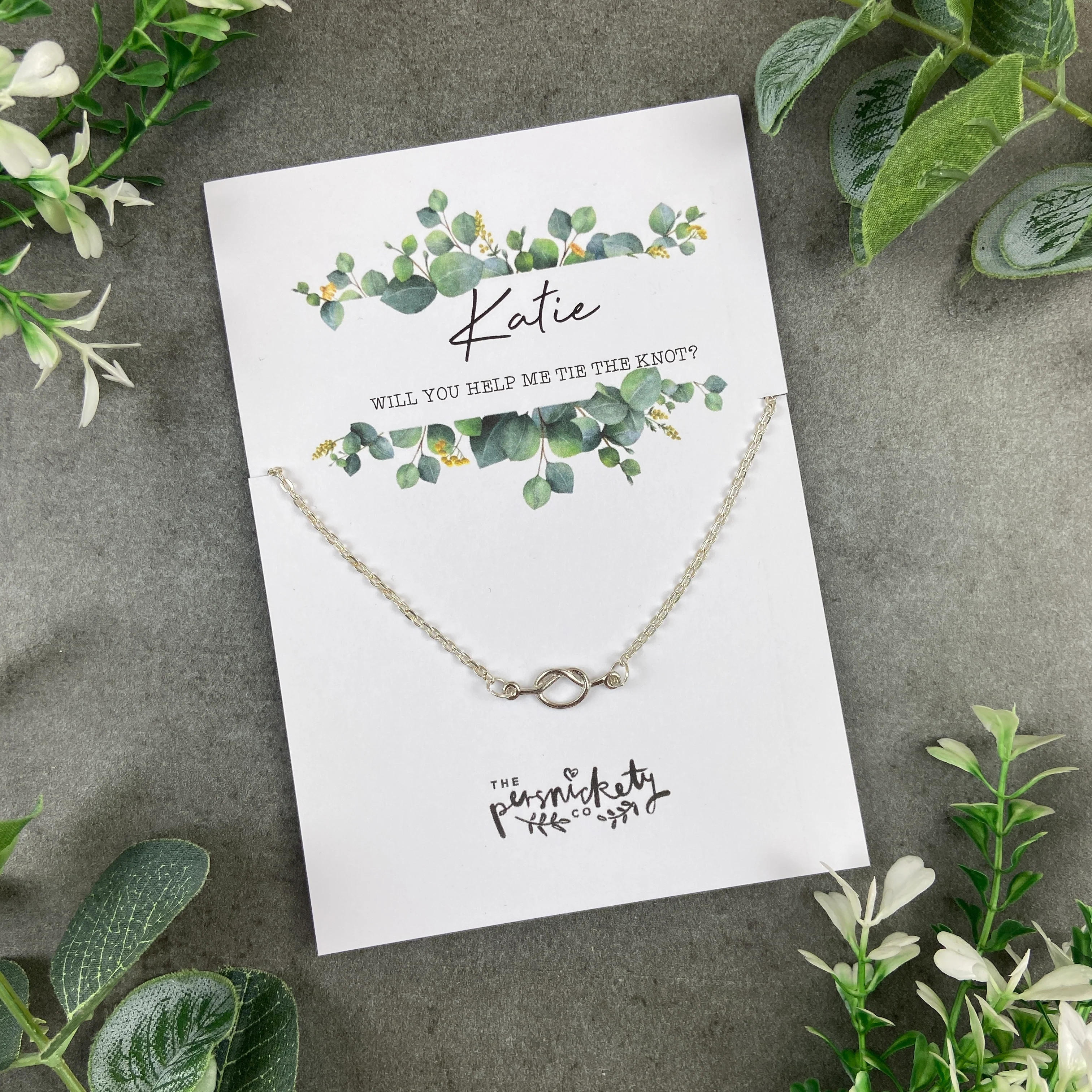 Bridesmaid Proposal Gift - Knot Necklace - Image 5