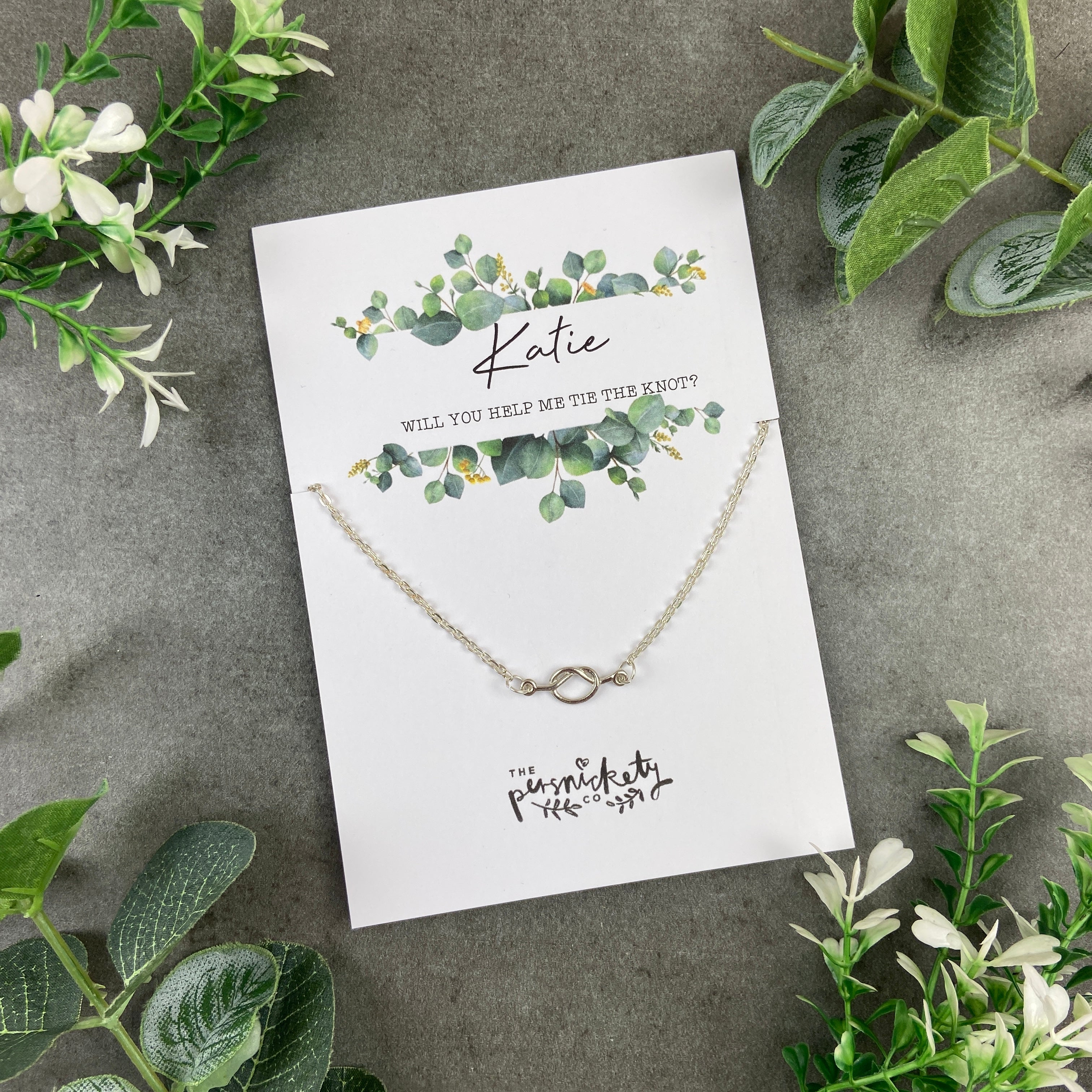 Bridesmaid Proposal Gift - Knot Necklace - Image 6