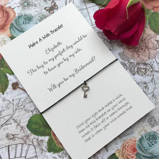 Bridesmaid Proposal - The Key To My Perfect Day... Wish Bracelet - Image 5