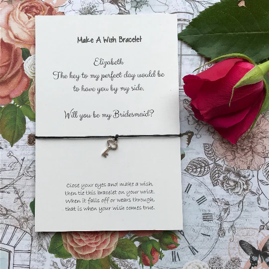 Bridesmaid Proposal - The Key To My Perfect Day... Wish Bracelet - Image 7