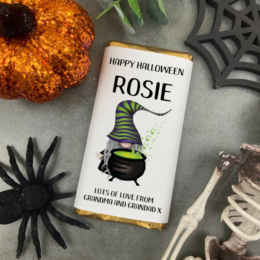 Cauldron Happy Halloween - Personalised Chocolate Bar - Image 5