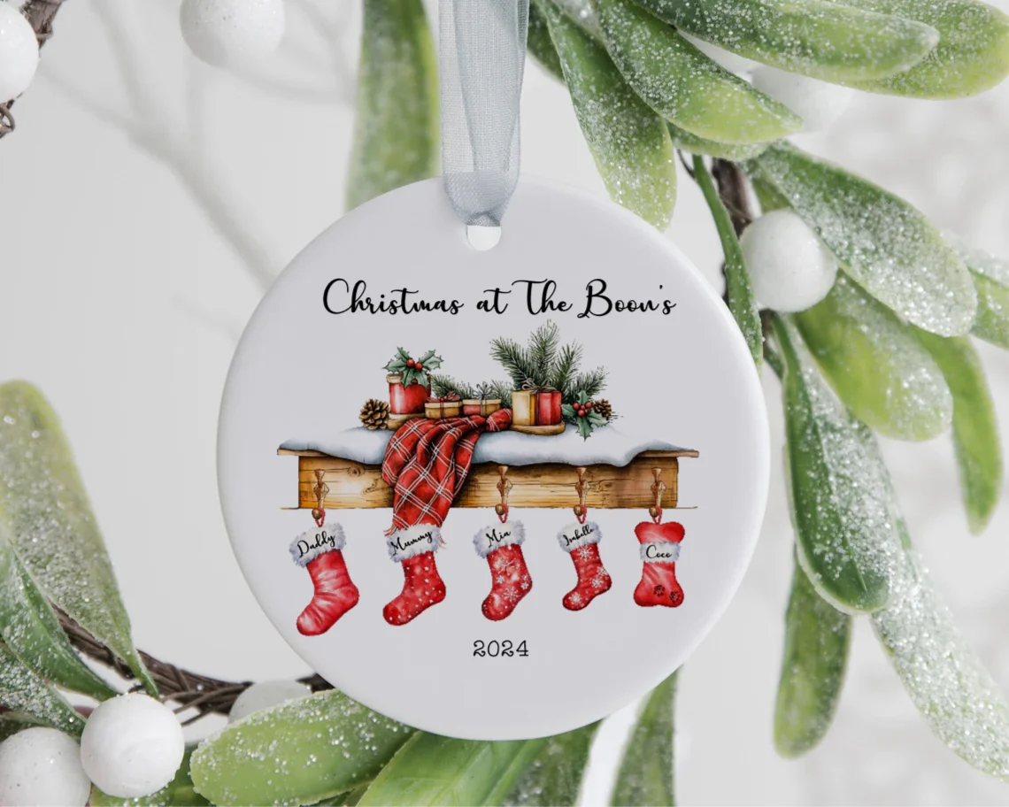 Christmas At The Personalised Family Christmas Ornament