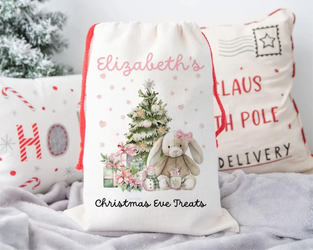 Christmas Bunny Personalised Santa Sack - Image 5