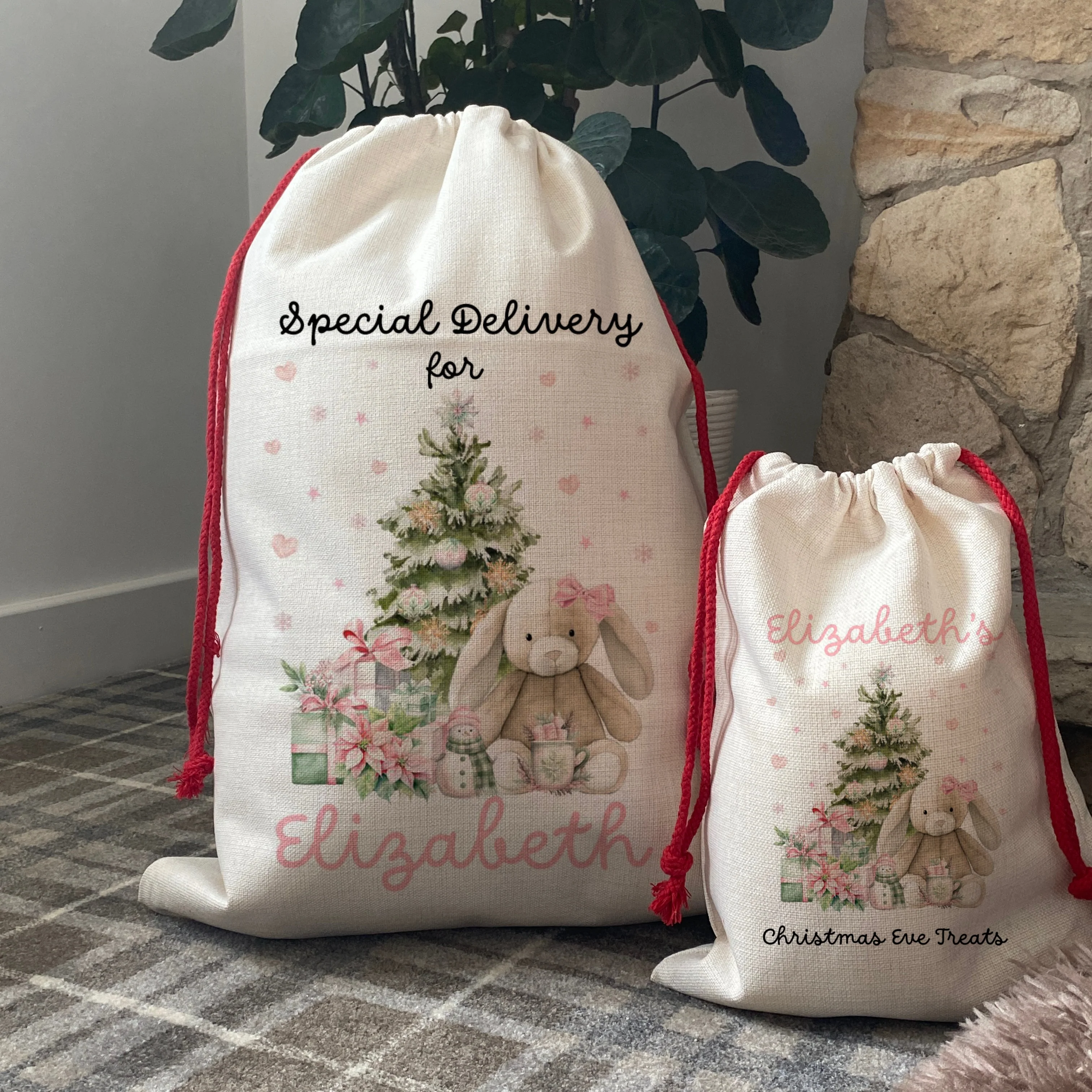 Christmas Bunny Personalised Santa Sack - Image 6
