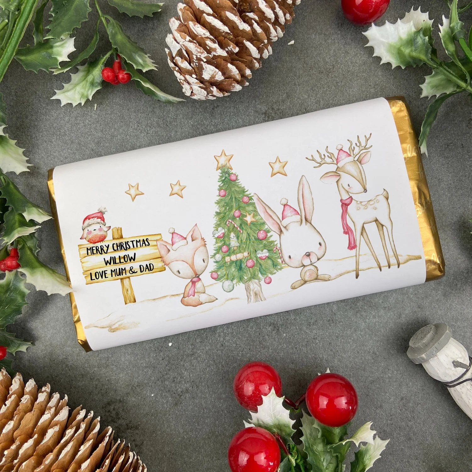 Christmas Chocolate Bar - Cute Woodland Friends - Image 5
