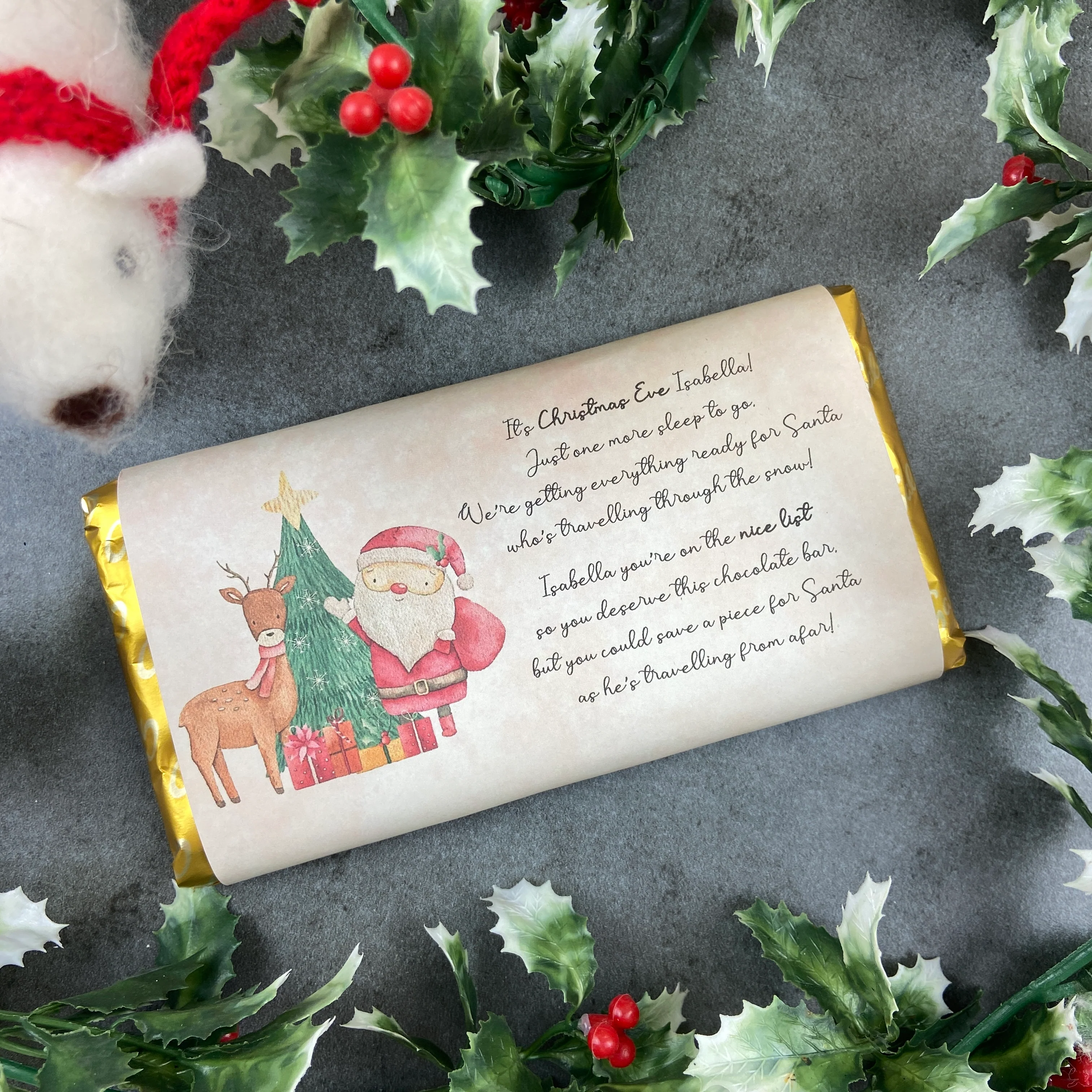 Christmas Eve Personalised Chocolate Bar