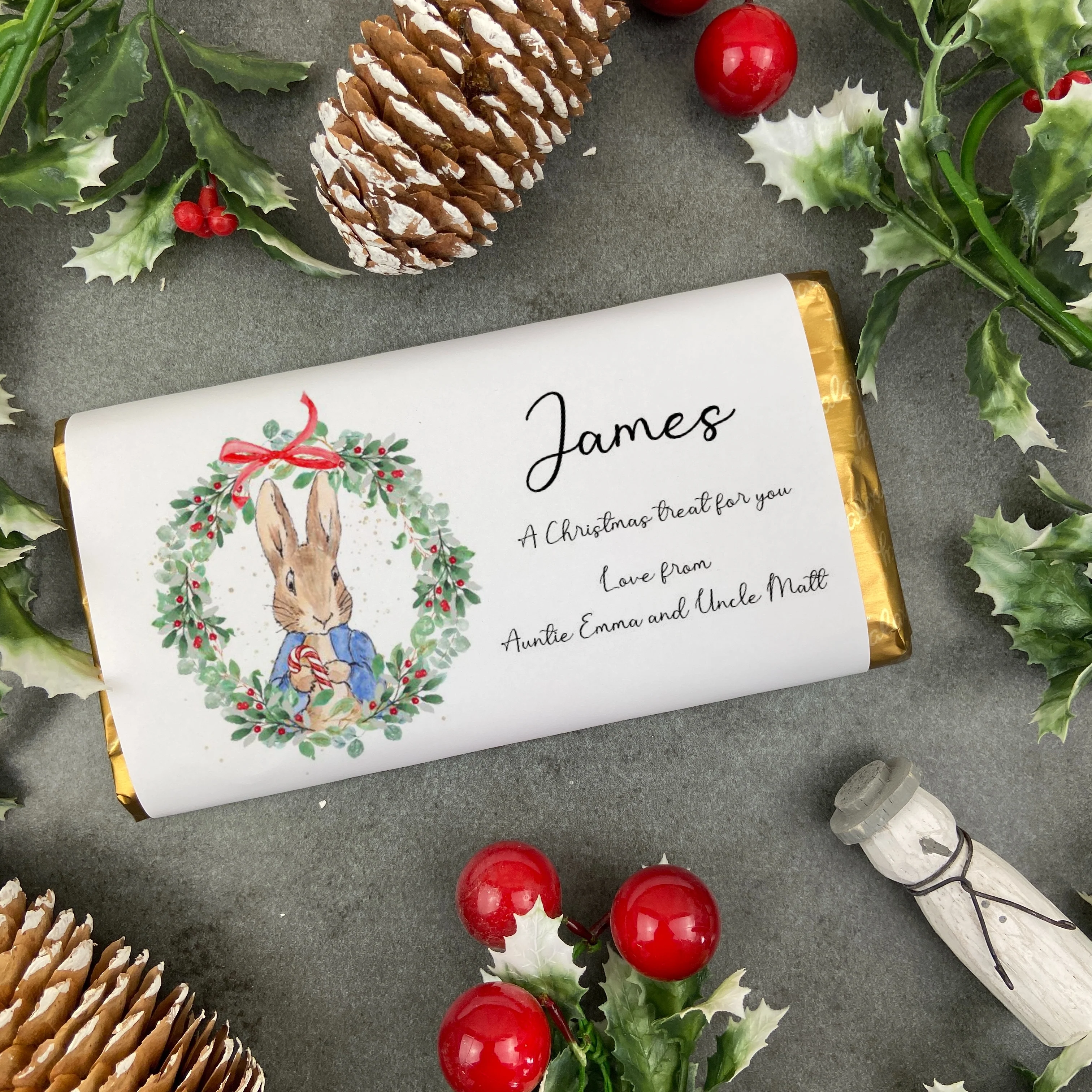 Christmas Rabbit Personalised Chocolate Bar - Image 4