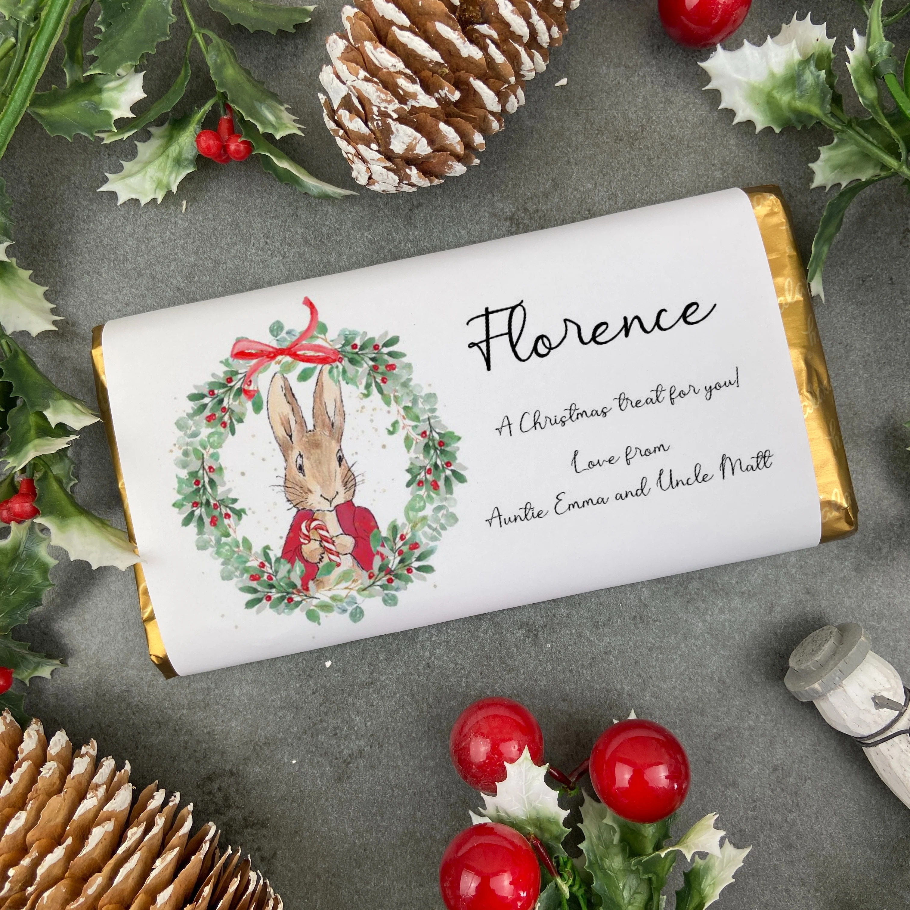 Christmas Rabbit Personalised Chocolate Bar - Image 5