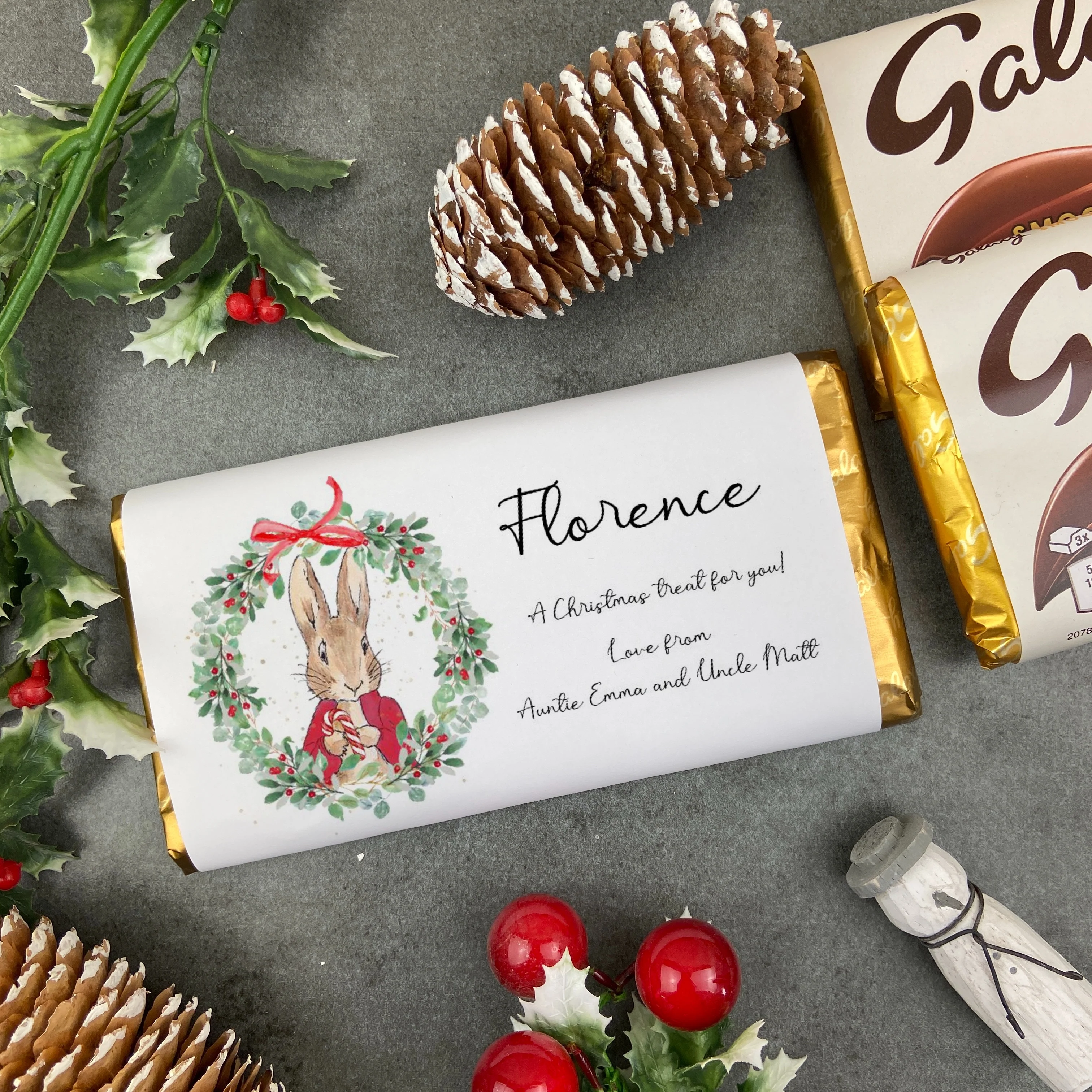 Christmas Rabbit Personalised Chocolate Bar - Image 7