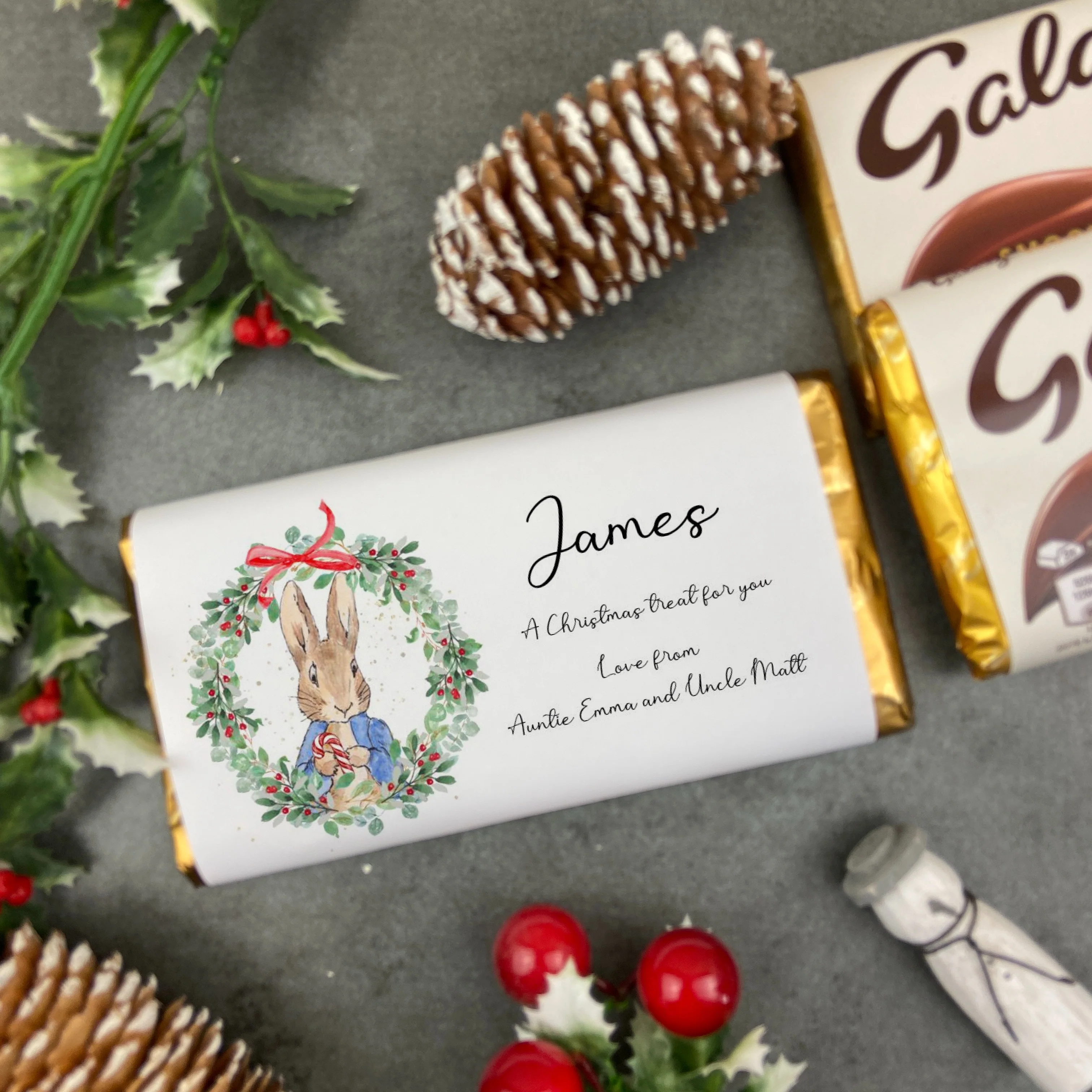Christmas Rabbit Personalised Chocolate Bar - Image 9