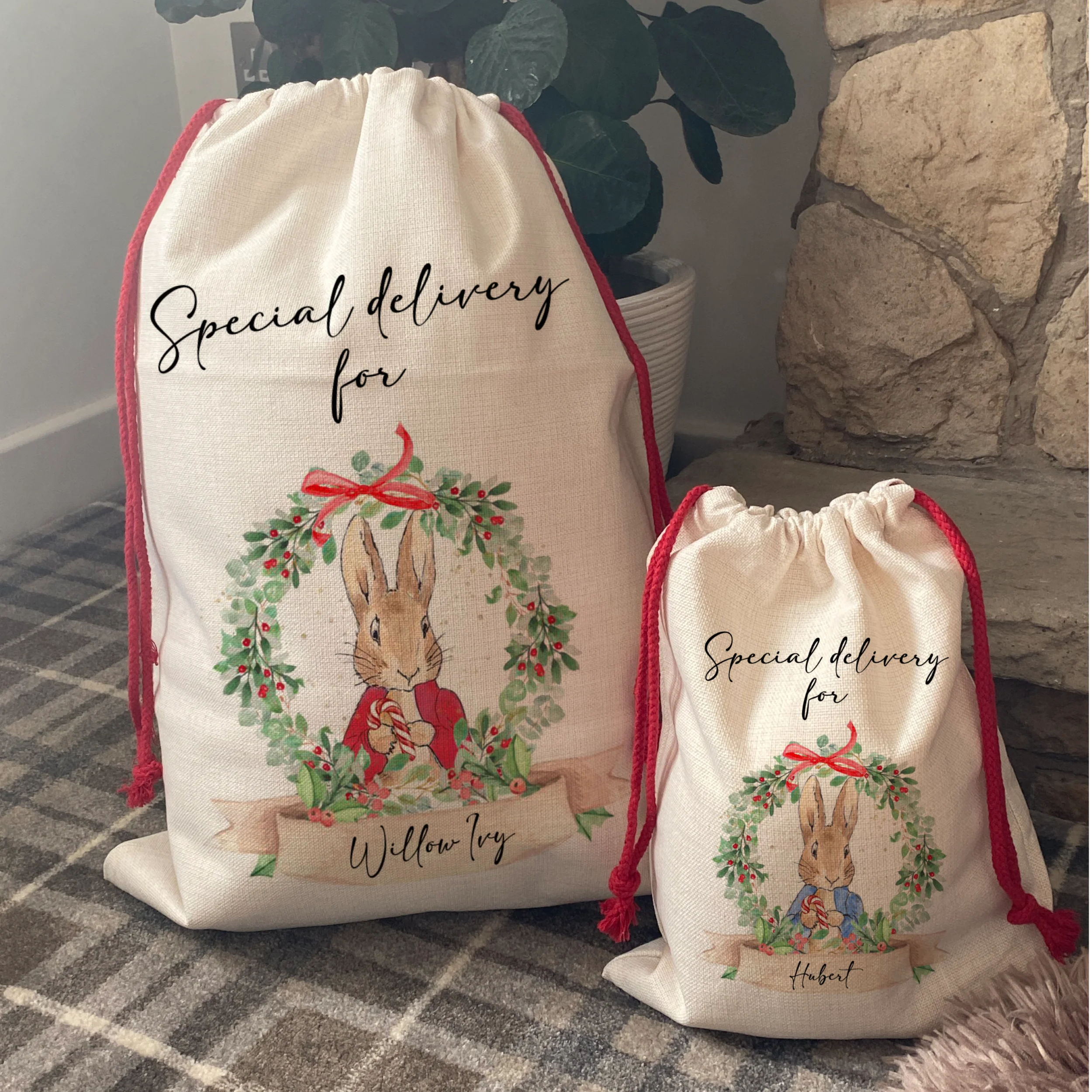 Rabbit Personalised Santa Sack - Image 2