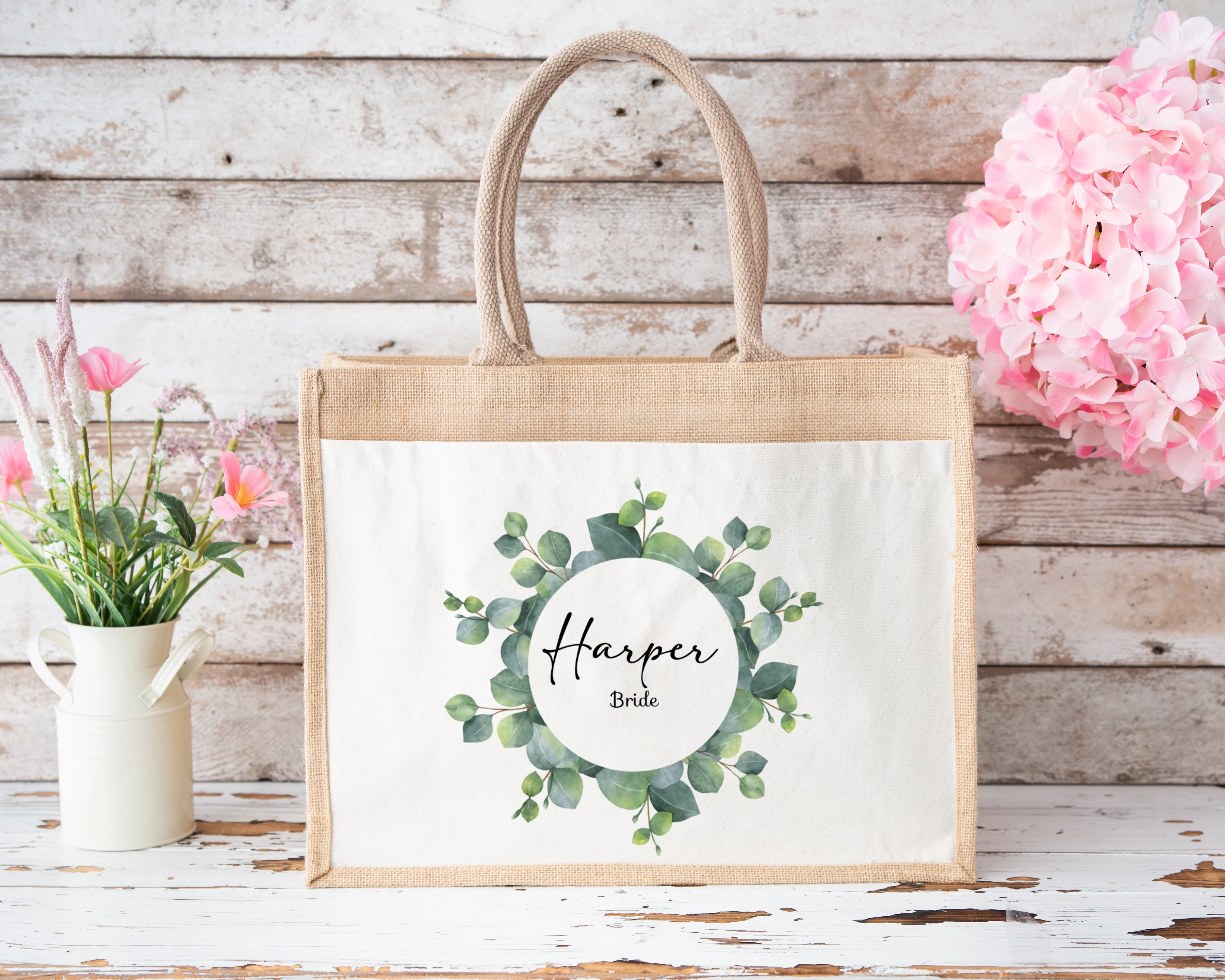 Personalised Jute Bridesmaid Bag - Image 2