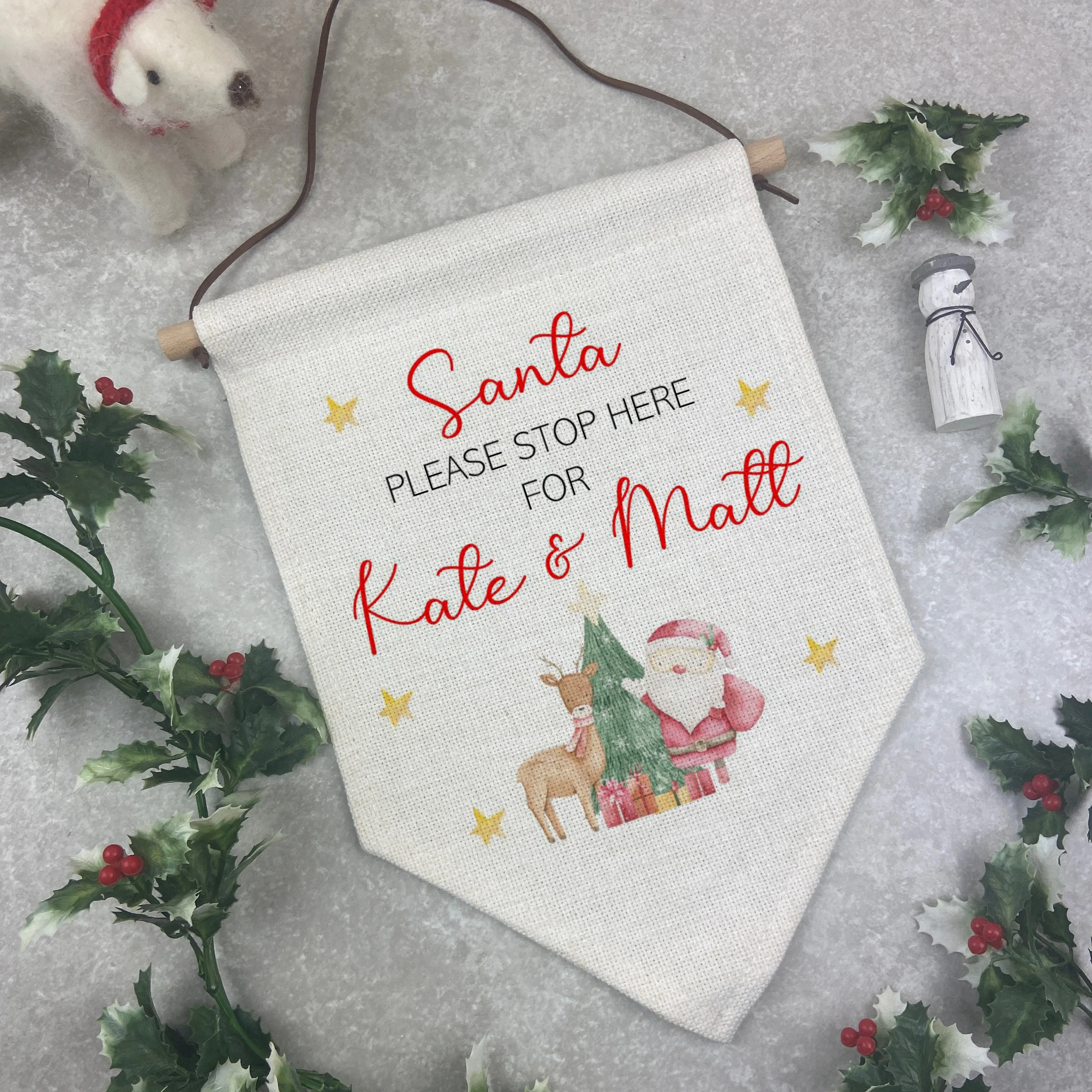 Personalised Santa Stop Here Sign - Father Christmas