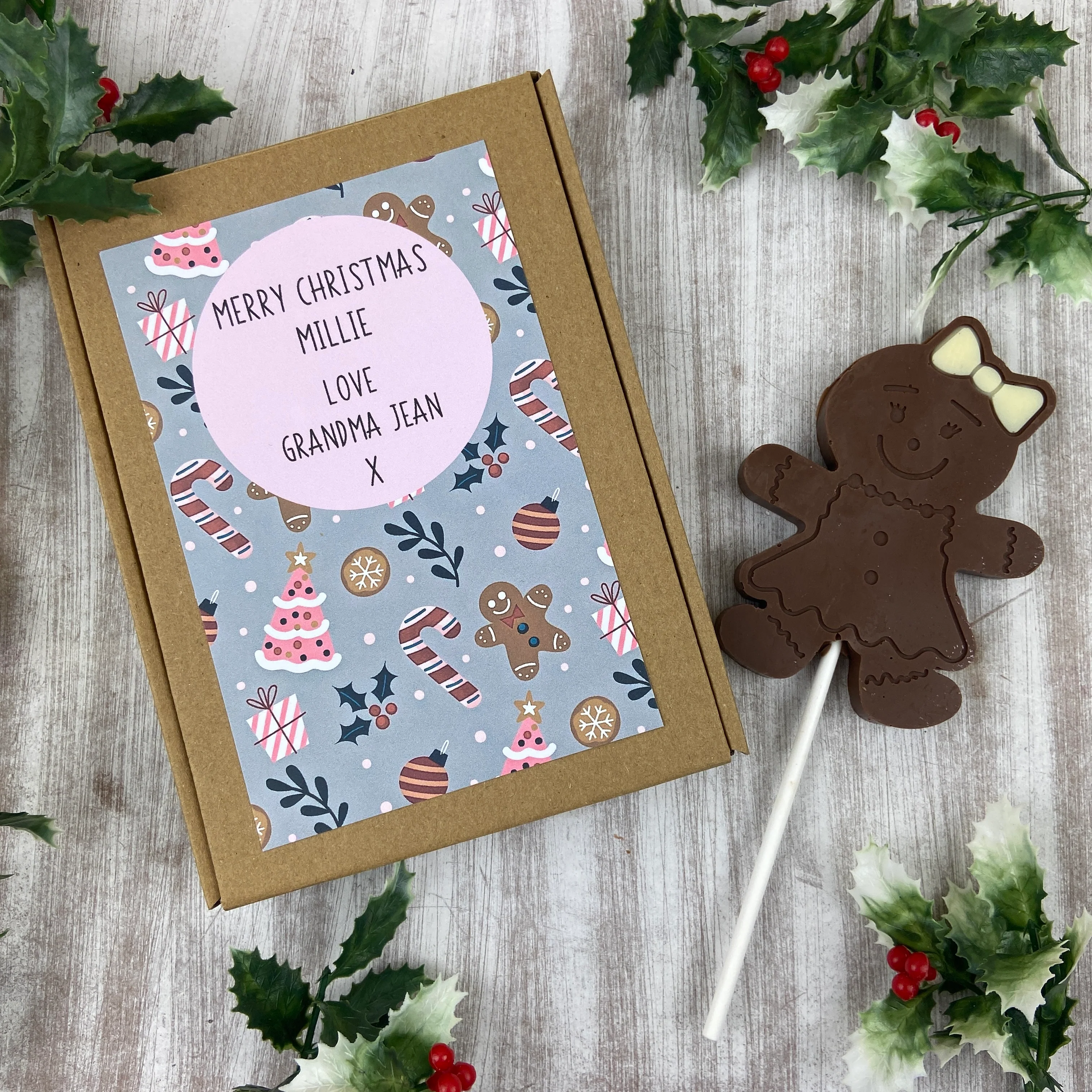 Gingerbread Girl - Chocolate Christmas Lollipop - Image 10