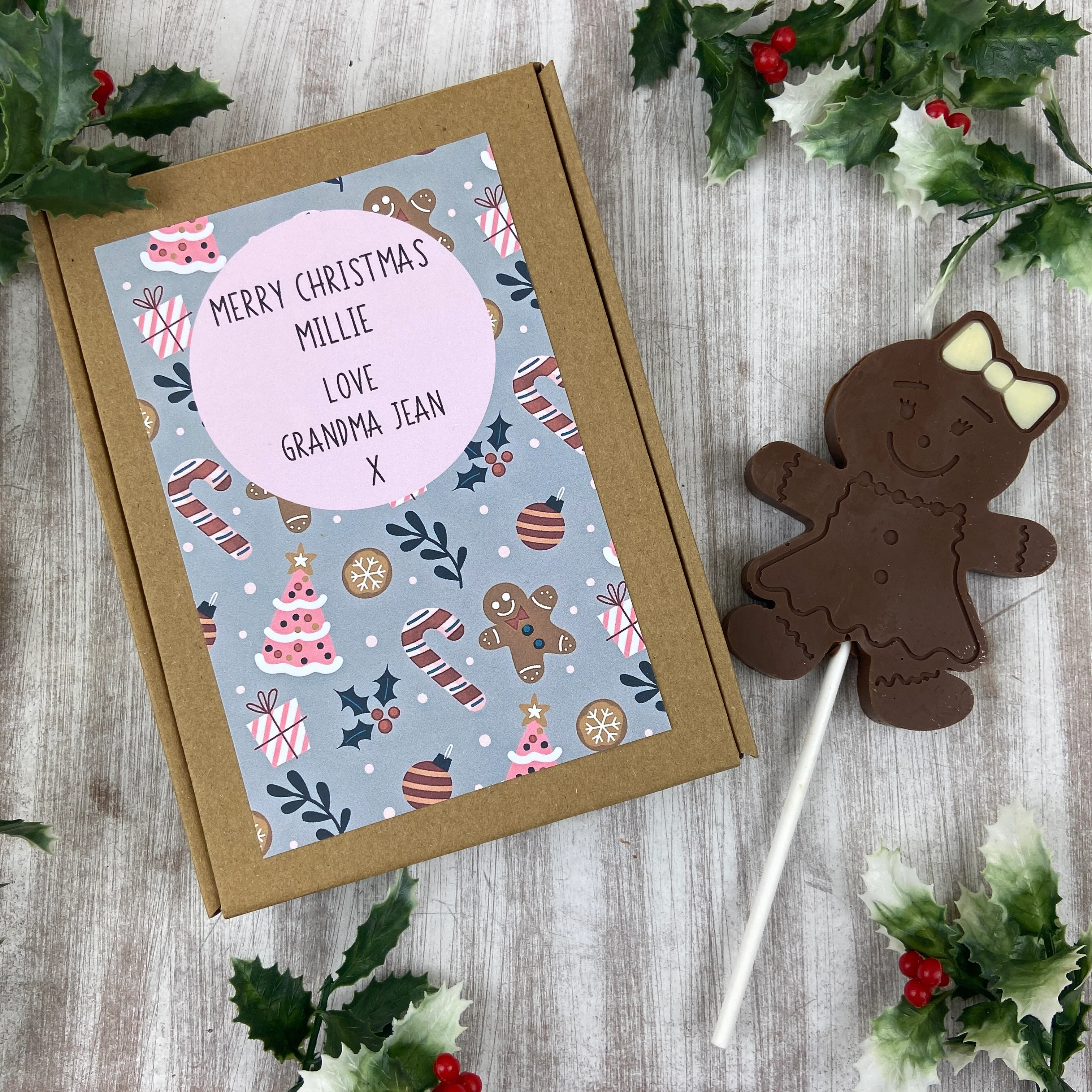 Gingerbread Girl - Chocolate Christmas Lollipop - Image 9