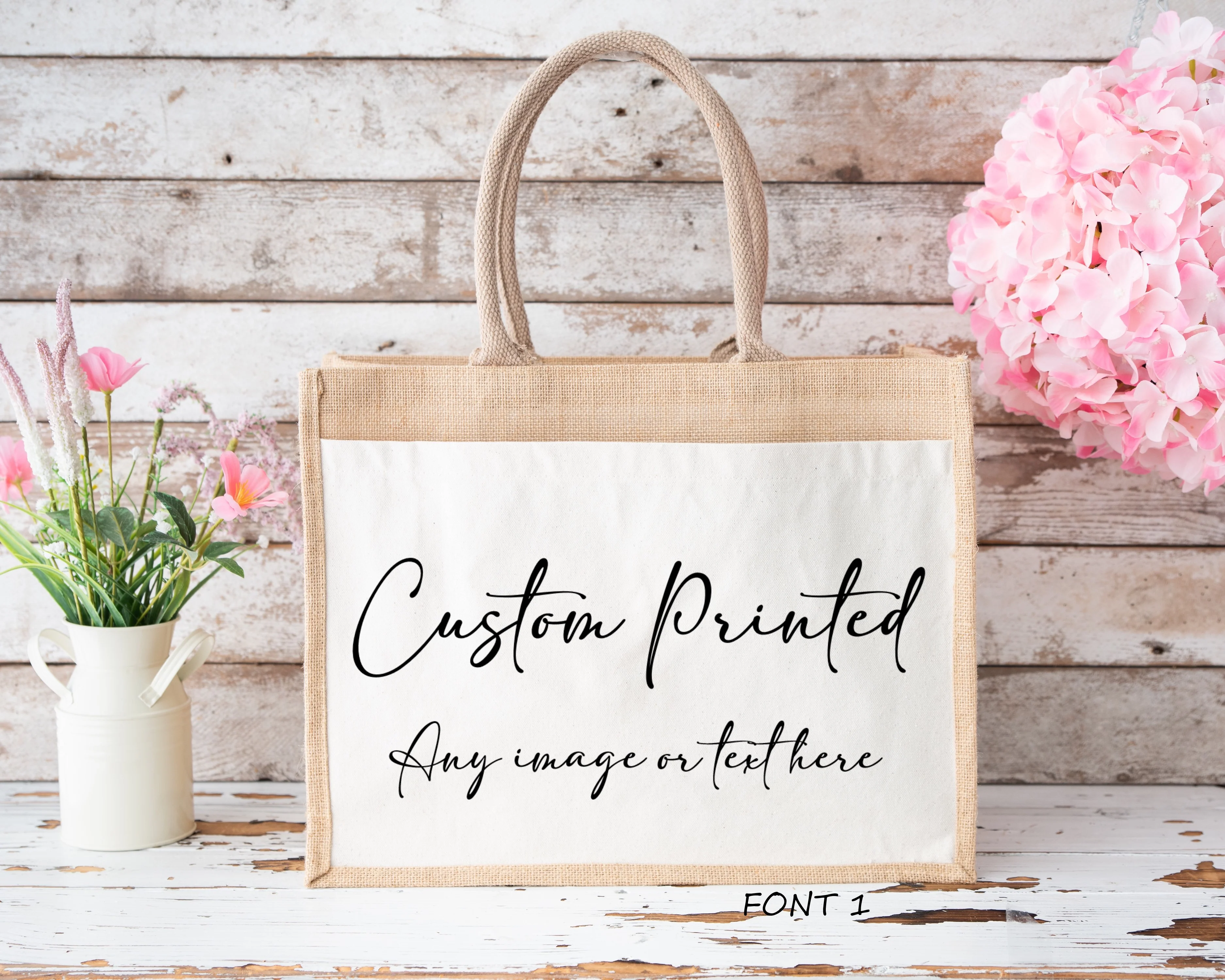 Custom Printed Jute Bag - Image 2