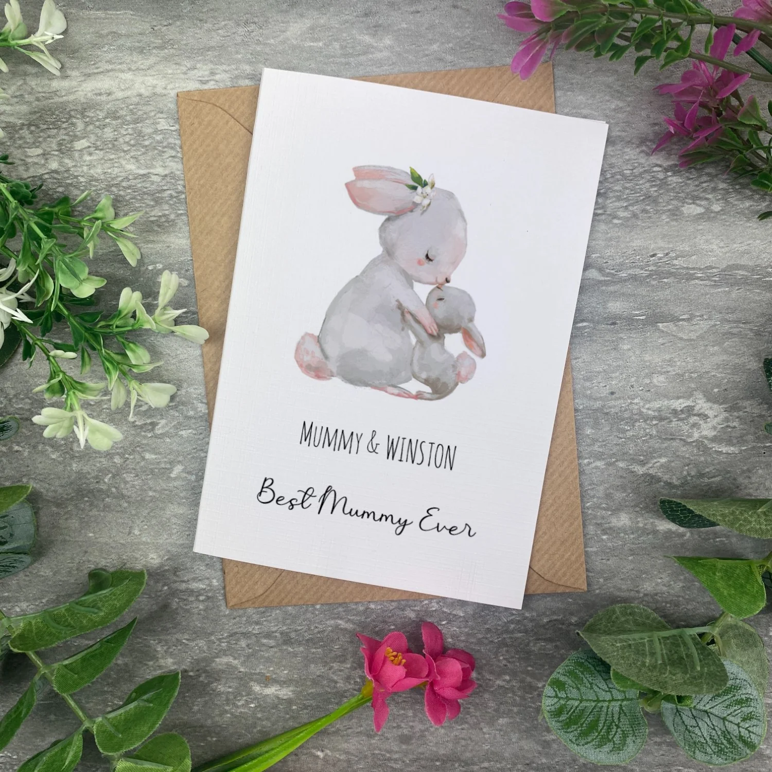 Cute Bunnies - Personalised Mother's Day Card