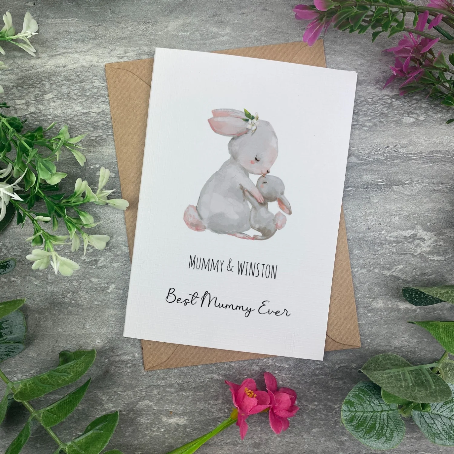 Cute Bunnies - Personalised Mother's Day Card - Image 2