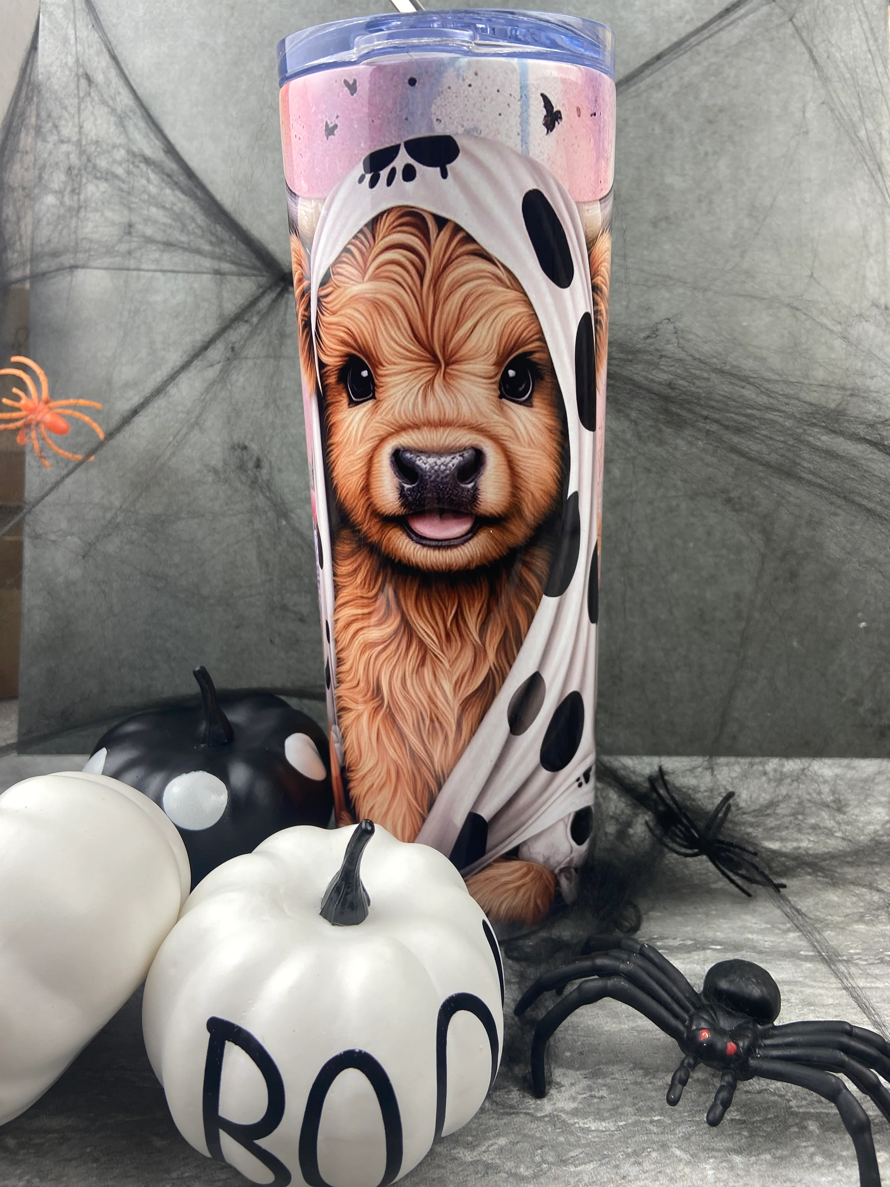 Cute Highland Cow Halloween Tumbler - Image 2