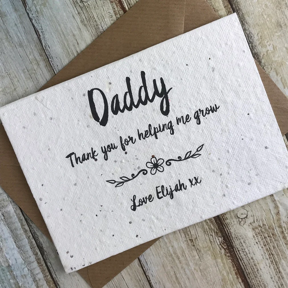 Dad/Daddy Thank You For Helping Me Grow - Personalised Seed Card - Image 2