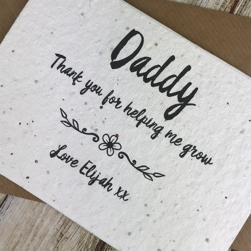 Dad/Daddy Thank You For Helping Me Grow - Personalised Seed Card - Image 4