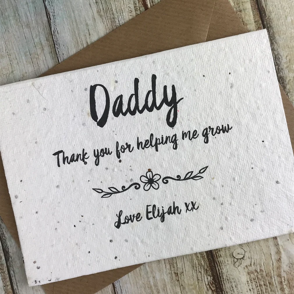 Dad/Daddy Thank You For Helping Me Grow - Personalised Seed Card - Image 6