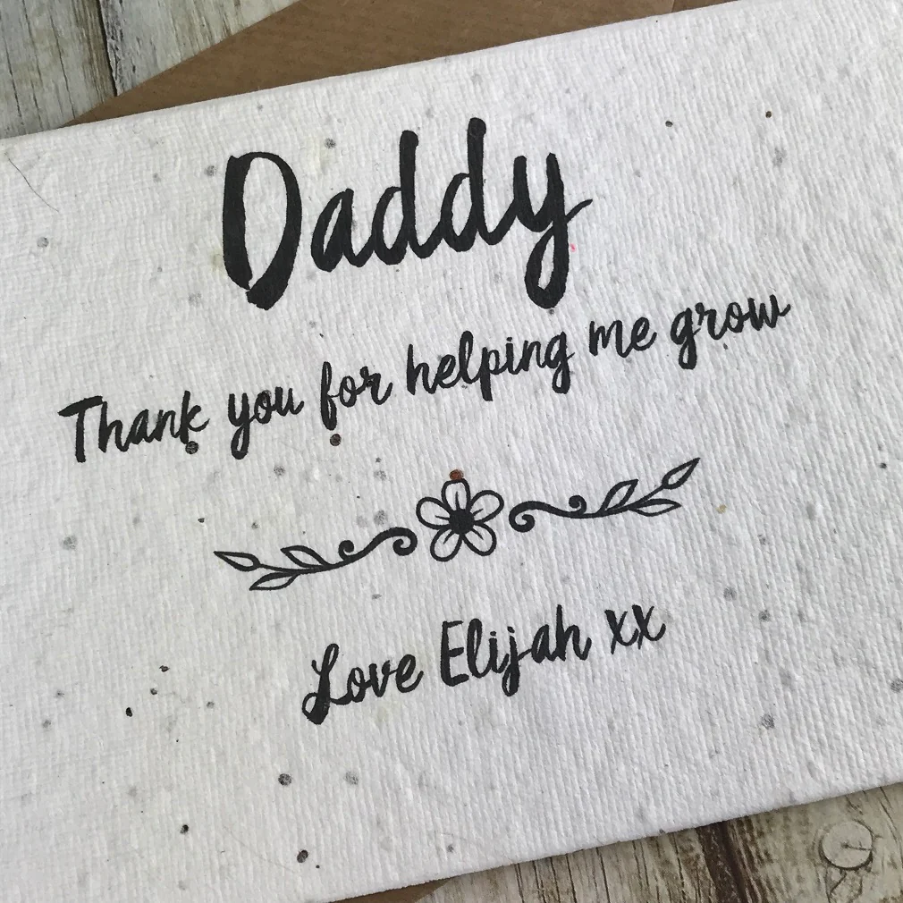Dad/Daddy Thank You For Helping Me Grow - Personalised Seed Card - Image 7