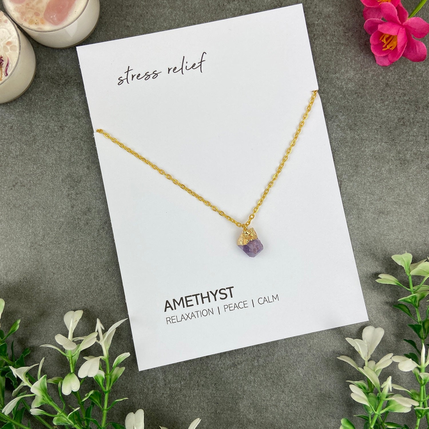 Dainty Crystal Necklace - Amethyst - Image 8