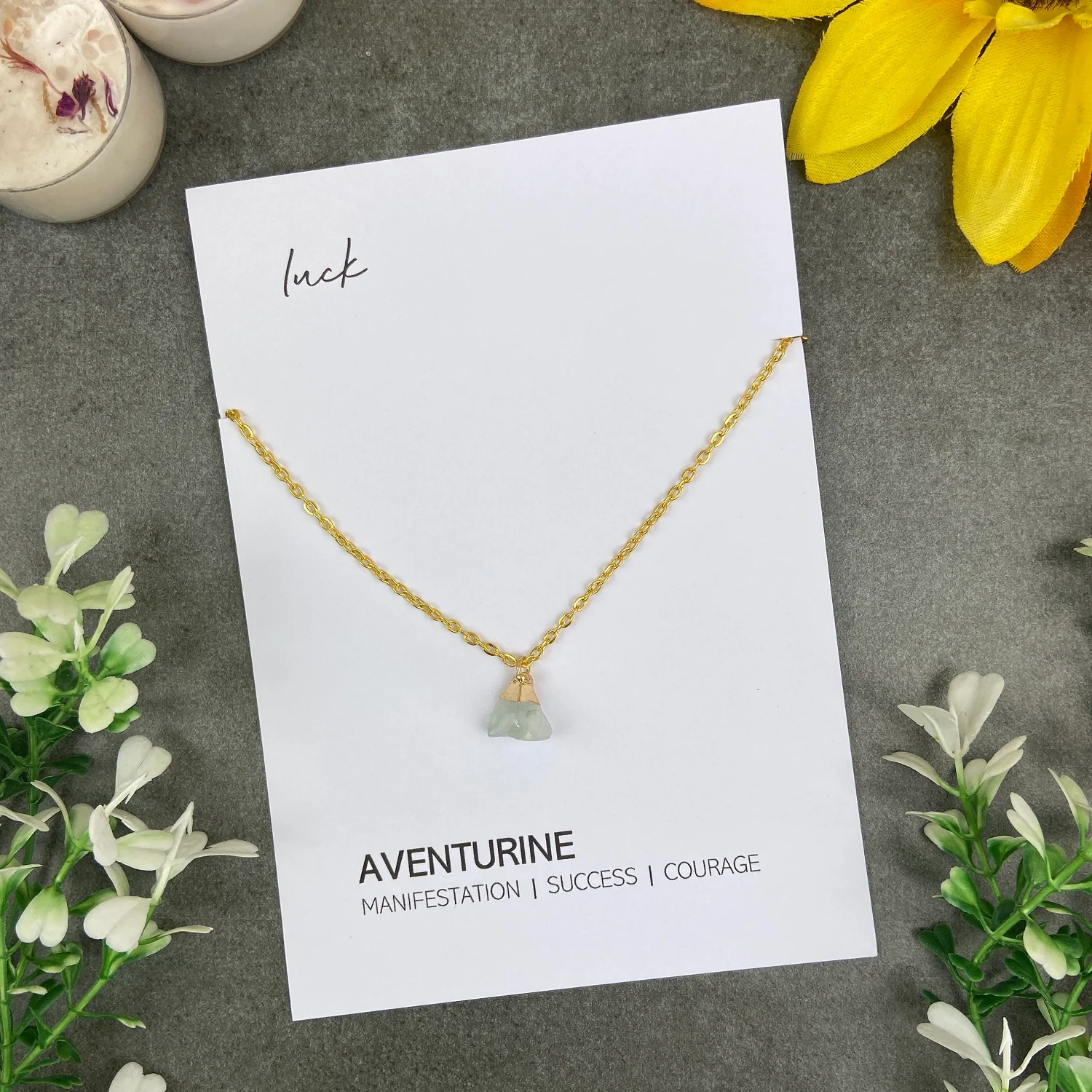 Dainty Crystal Necklace - Aventurine - Image 10