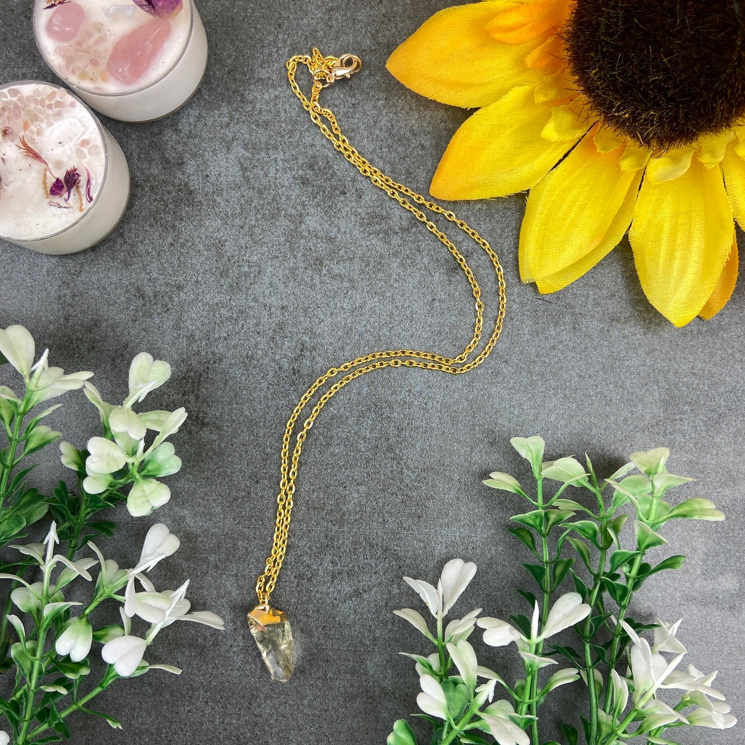 Dainty Crystal Necklace - Citrine - Image 8