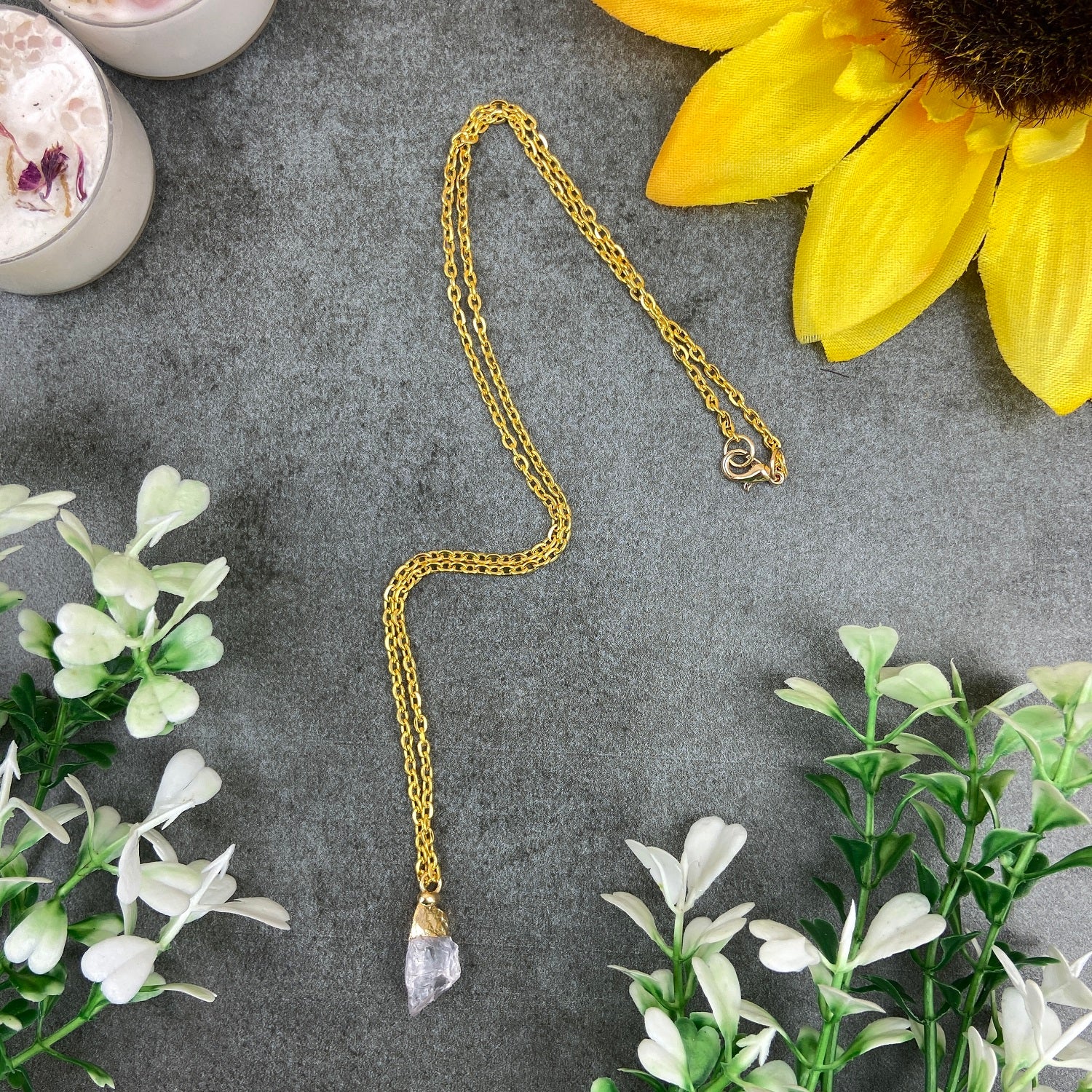 Dainty Crystal Necklace - Clear Quartz - Image 3