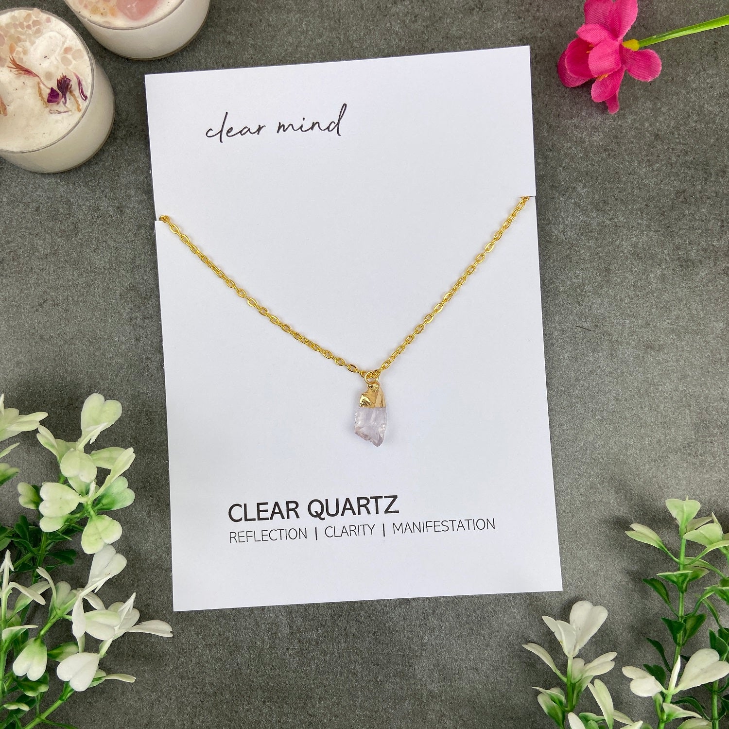 Dainty Crystal Necklace - Clear Quartz - Image 7