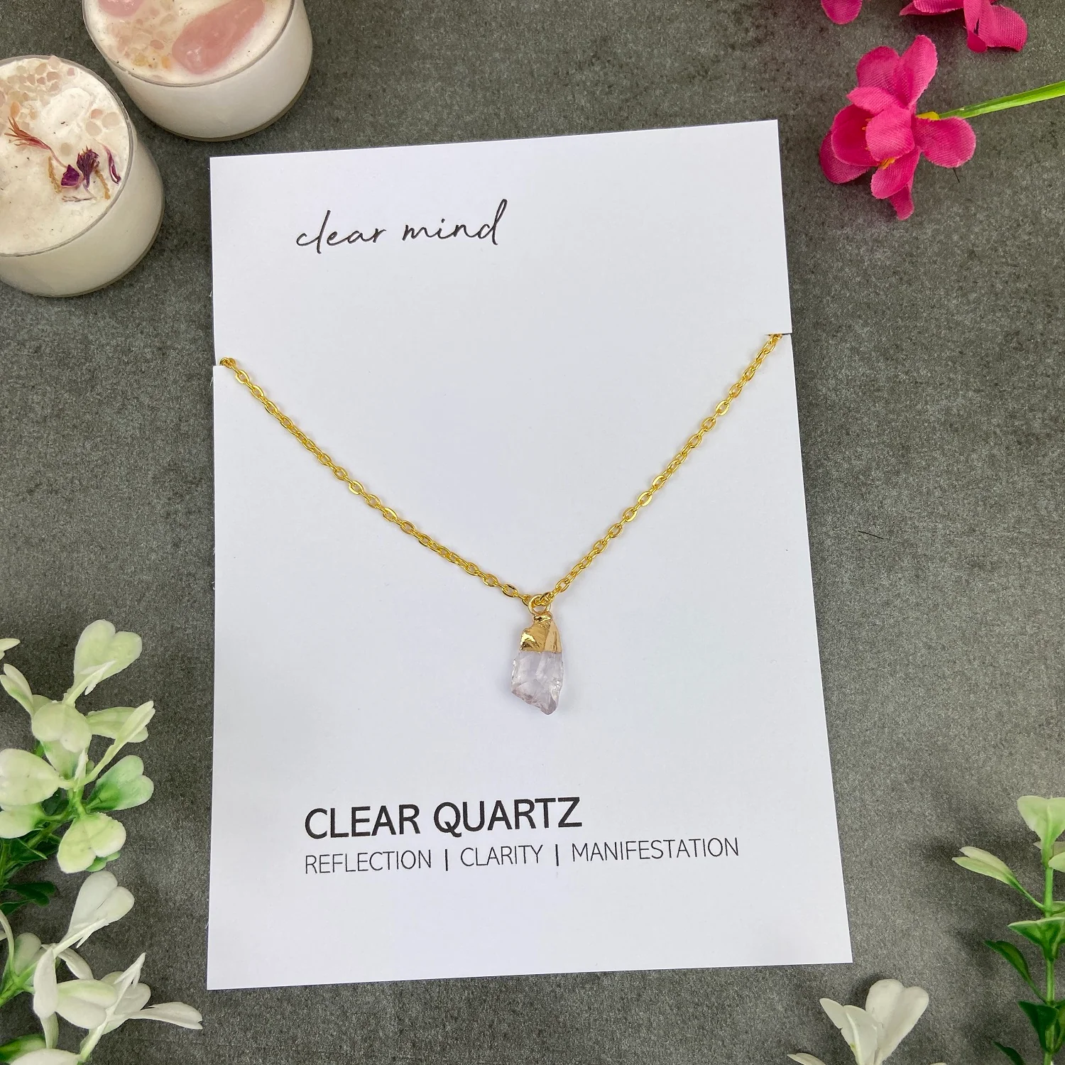 Dainty Crystal Necklace - Clear Quartz - Image 9