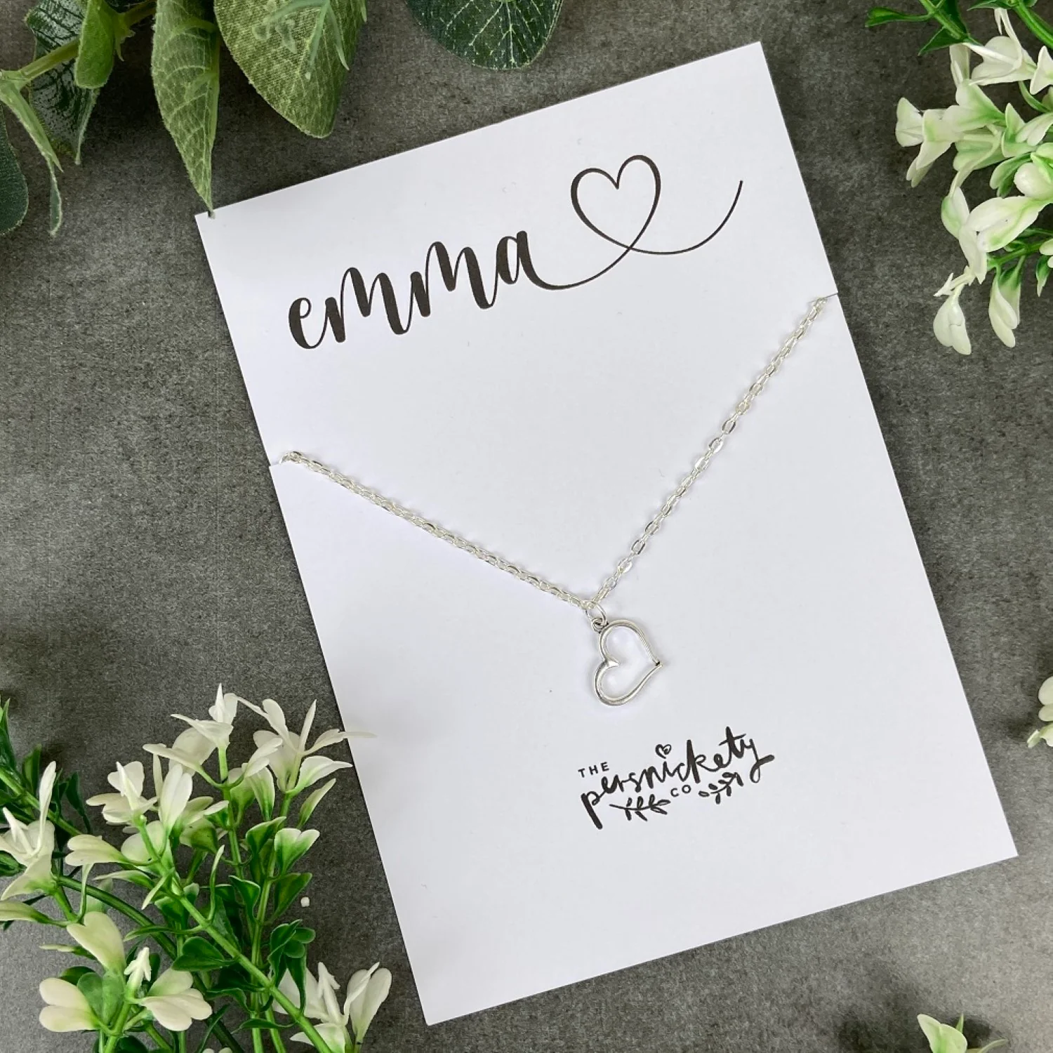 Dainty Heart Necklace - Personalized Name - Image 3