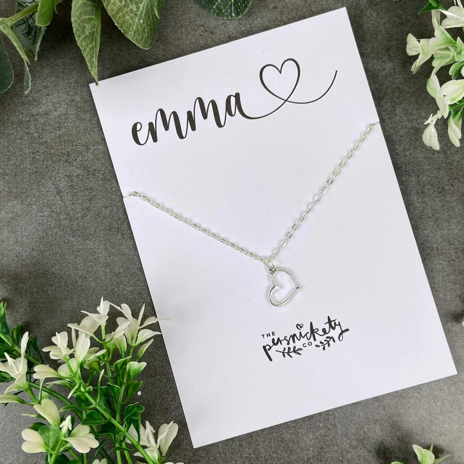 Dainty Heart Necklace - Personalized Name - Image 7