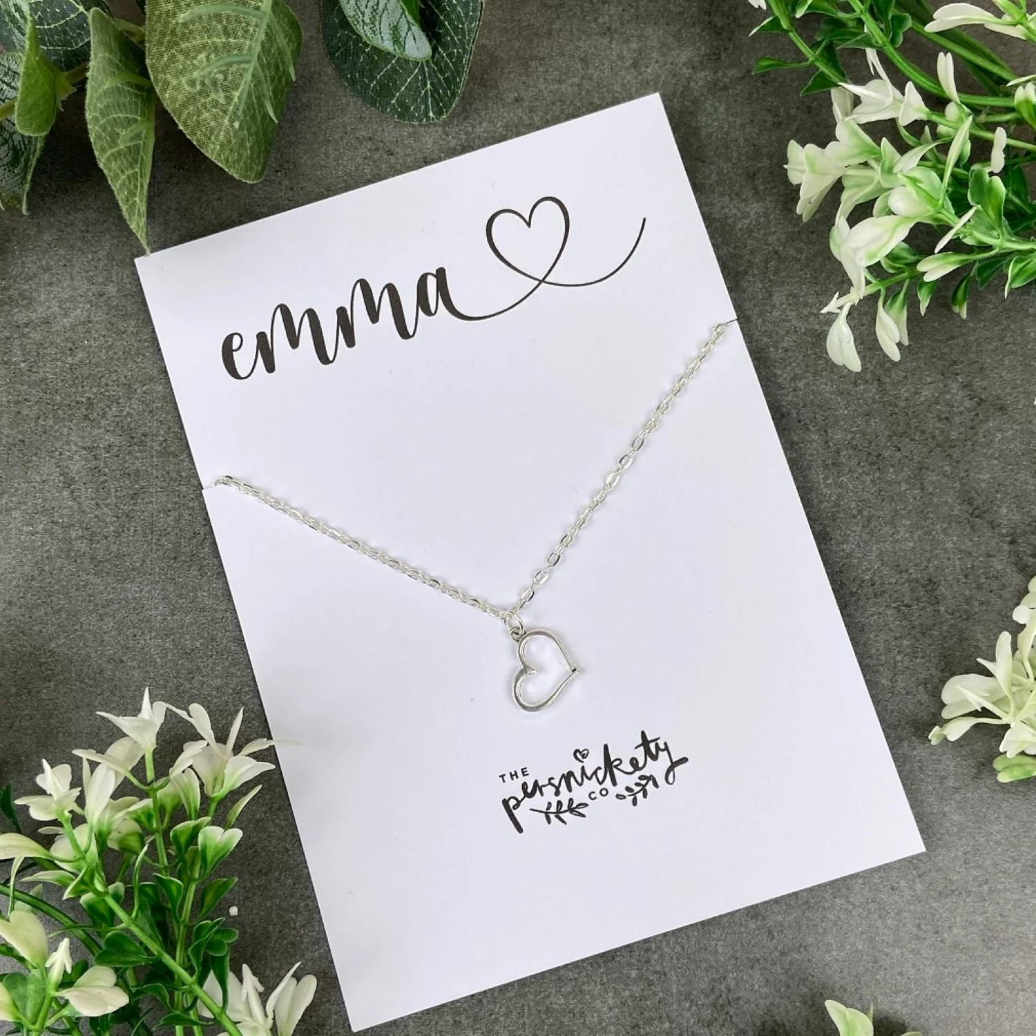 Dainty Heart Necklace - Personalized Name - Image 9