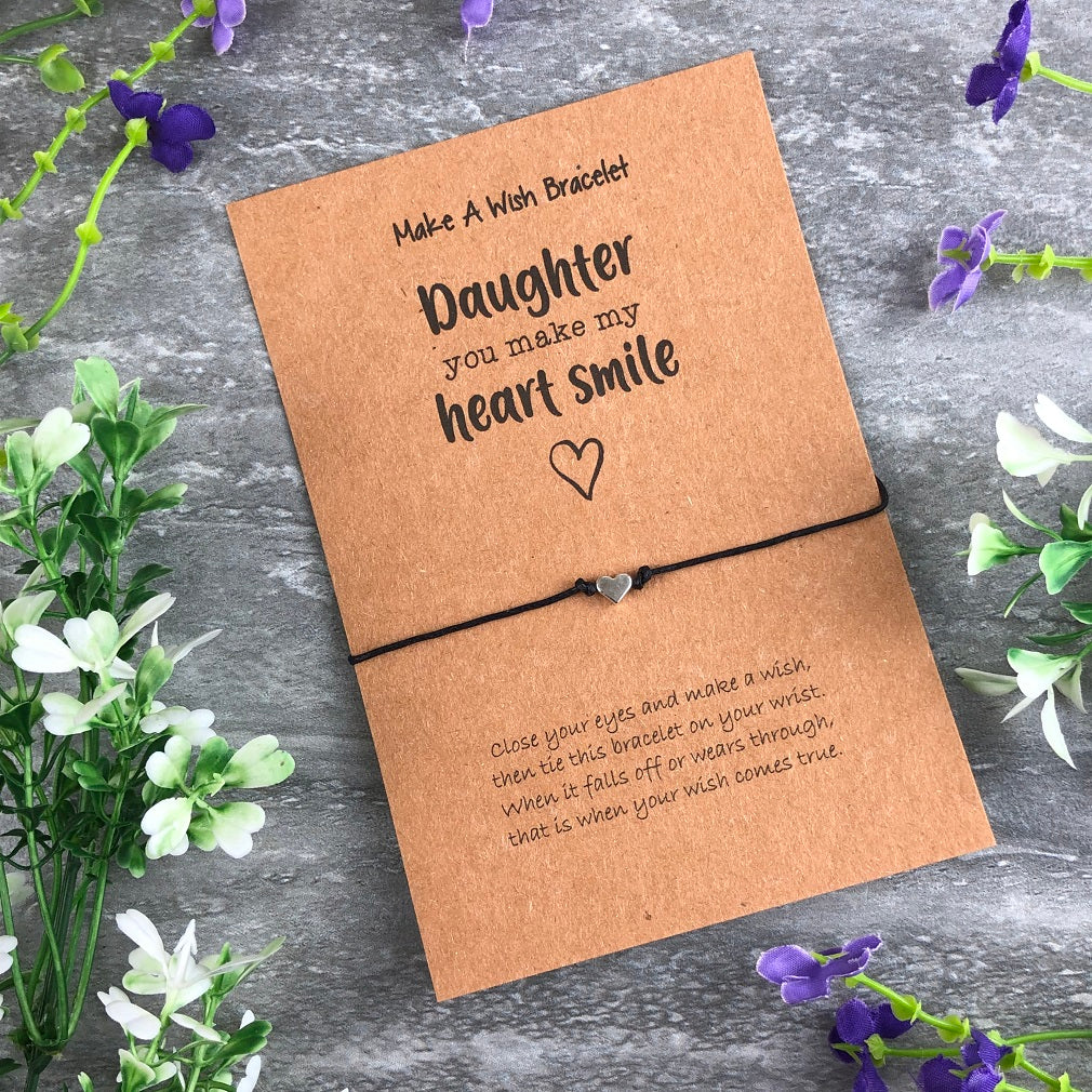 Daughter You Make My Heart Smile Wish Bracelet - Image 2