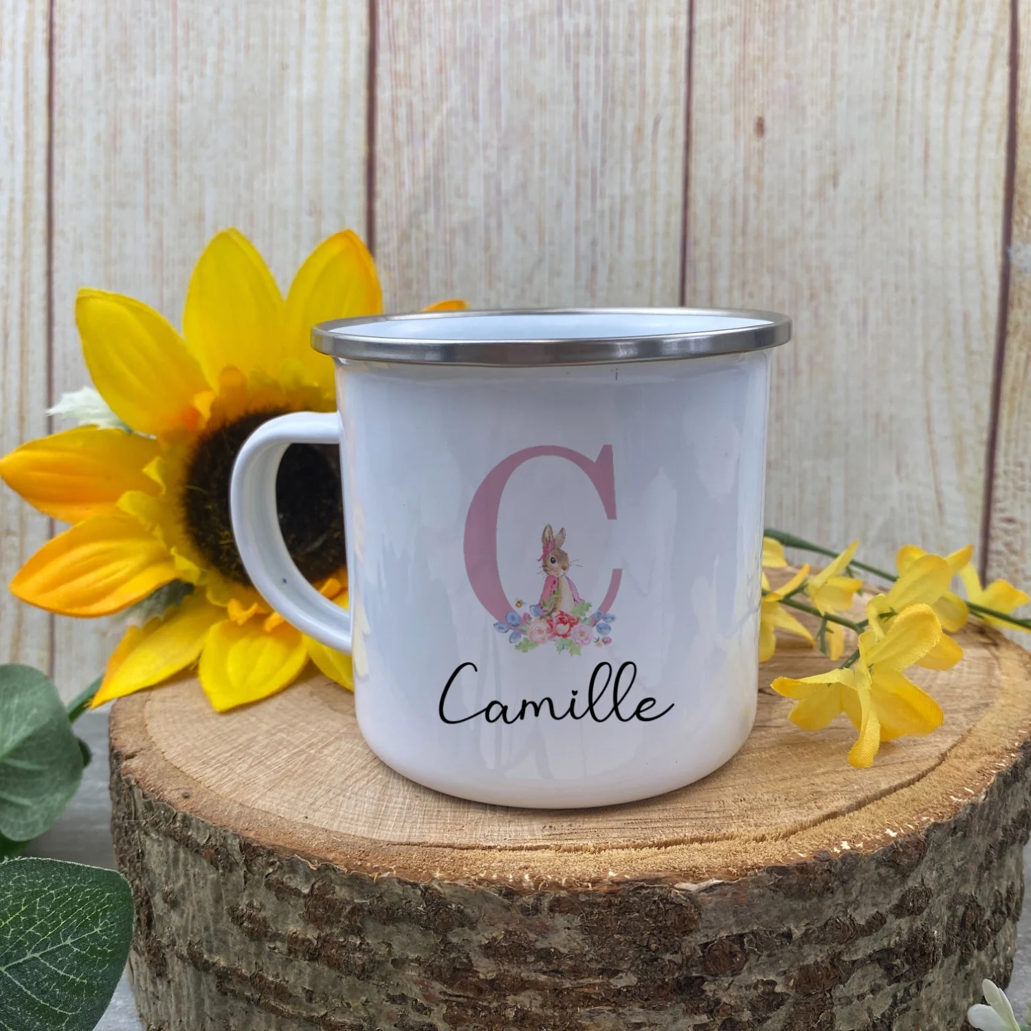 Easter Initial Enamel Mug
