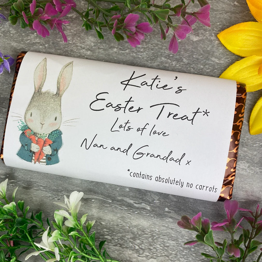 Easter Rabbit Personalised Chocolate Bar