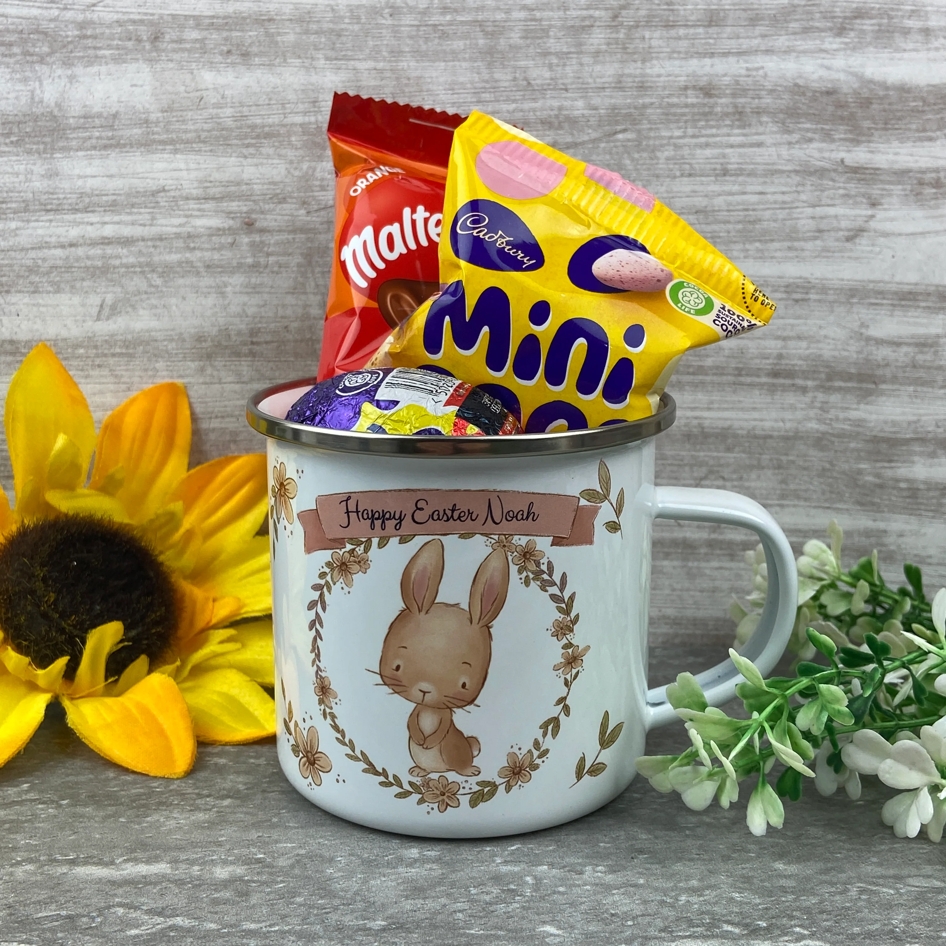 Easter Rabbits Personalised Enamel Mug - Image 8
