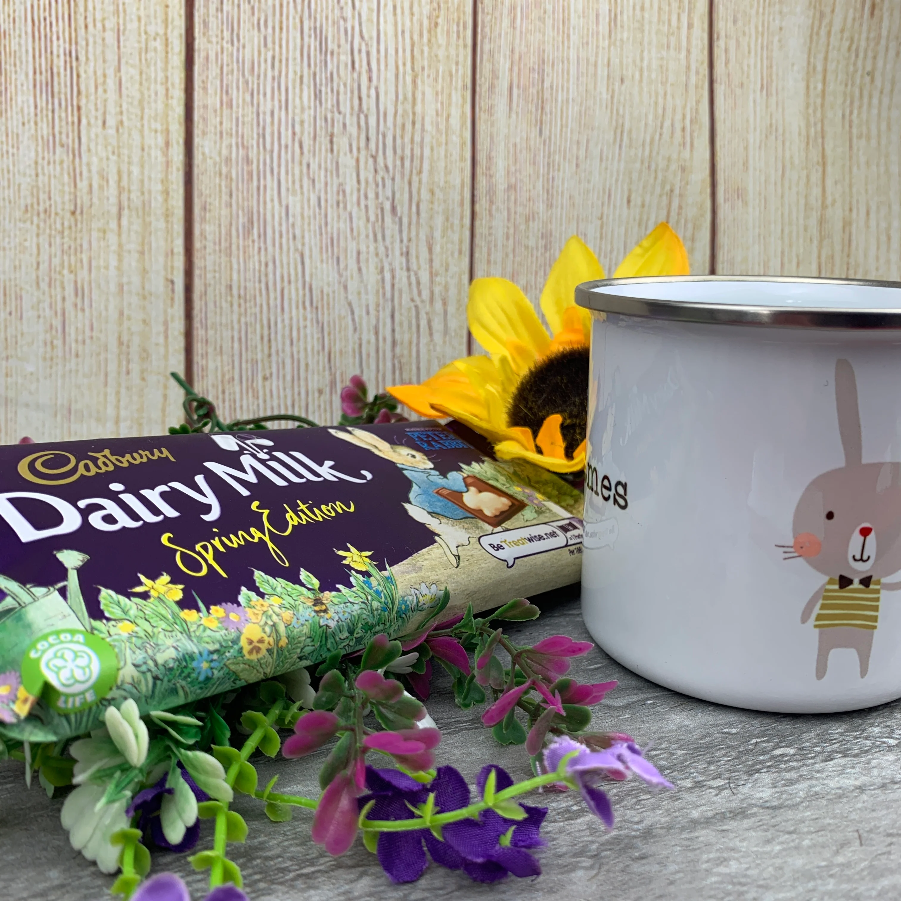 Easter Rabbits Personalised Enamel Mug - Image 6