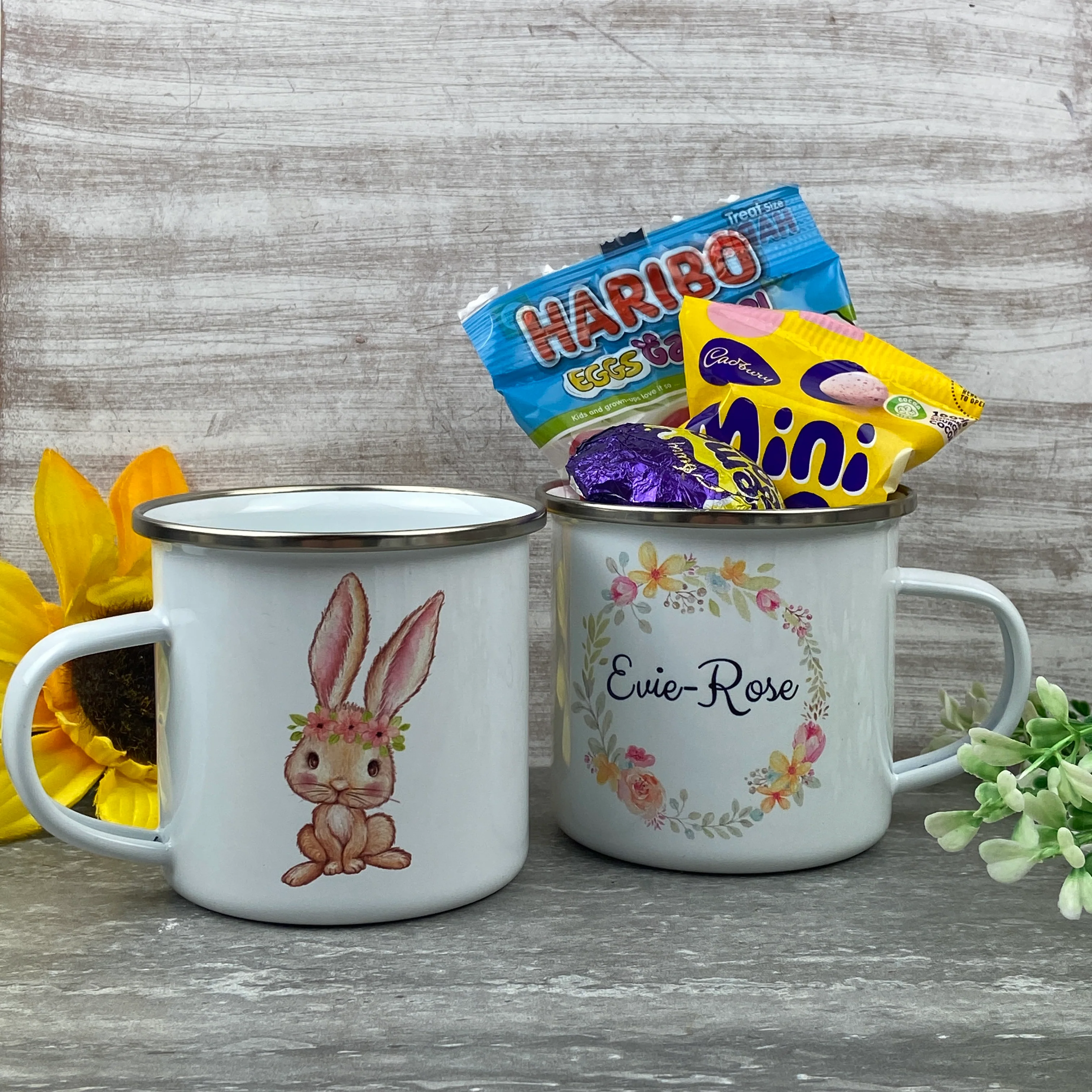 Easter Wreath Enamel Mug - Girl Rabbit - Image 12